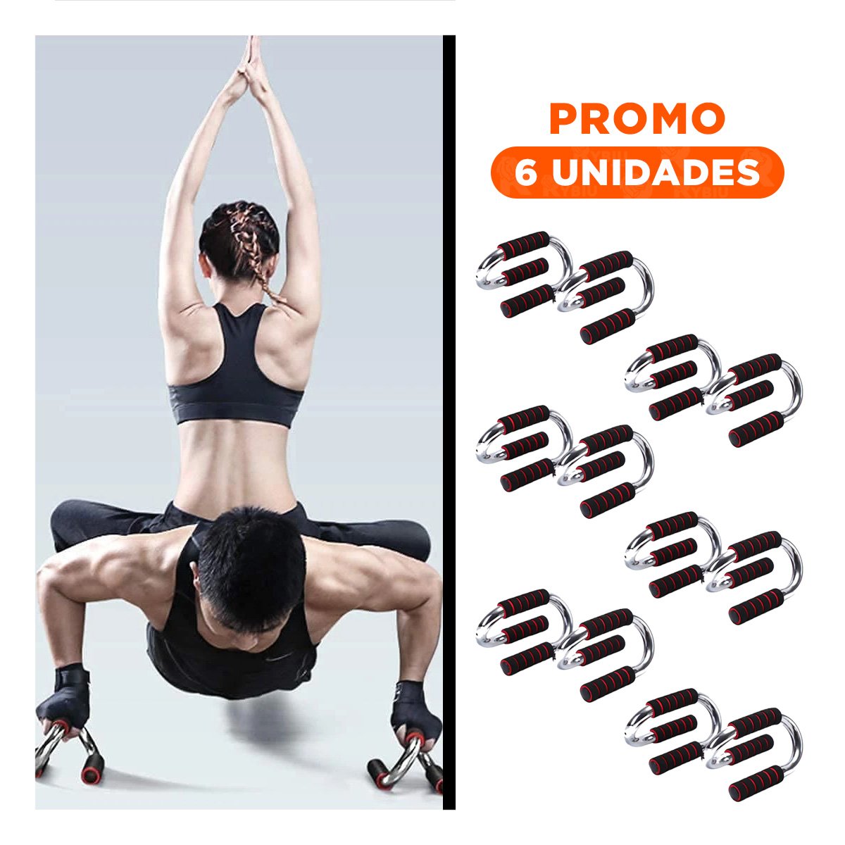 PACK6 DISPOSITIVO DEPORTIVO EN FORMA DE S ROJO PARA RUTINAS EN CASA - 1