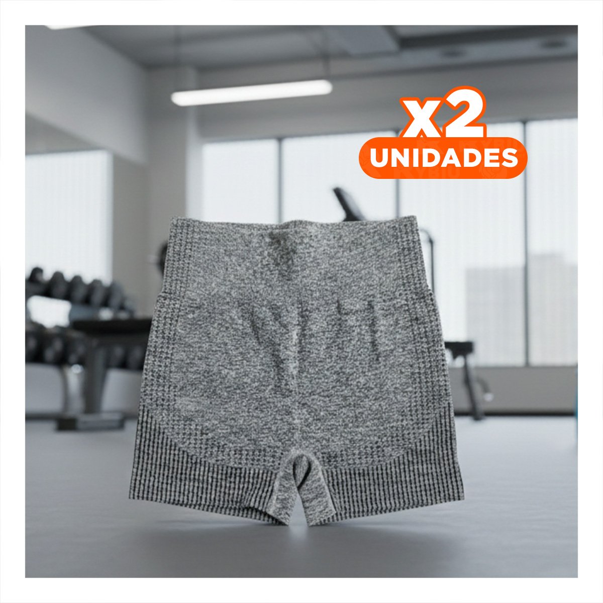 PACK2 DUPLA FITNESS TOP Y SHORT FITNESS YOGA PLOMO CON SOPORTE FIRME Y+REGALO STICKER - 1