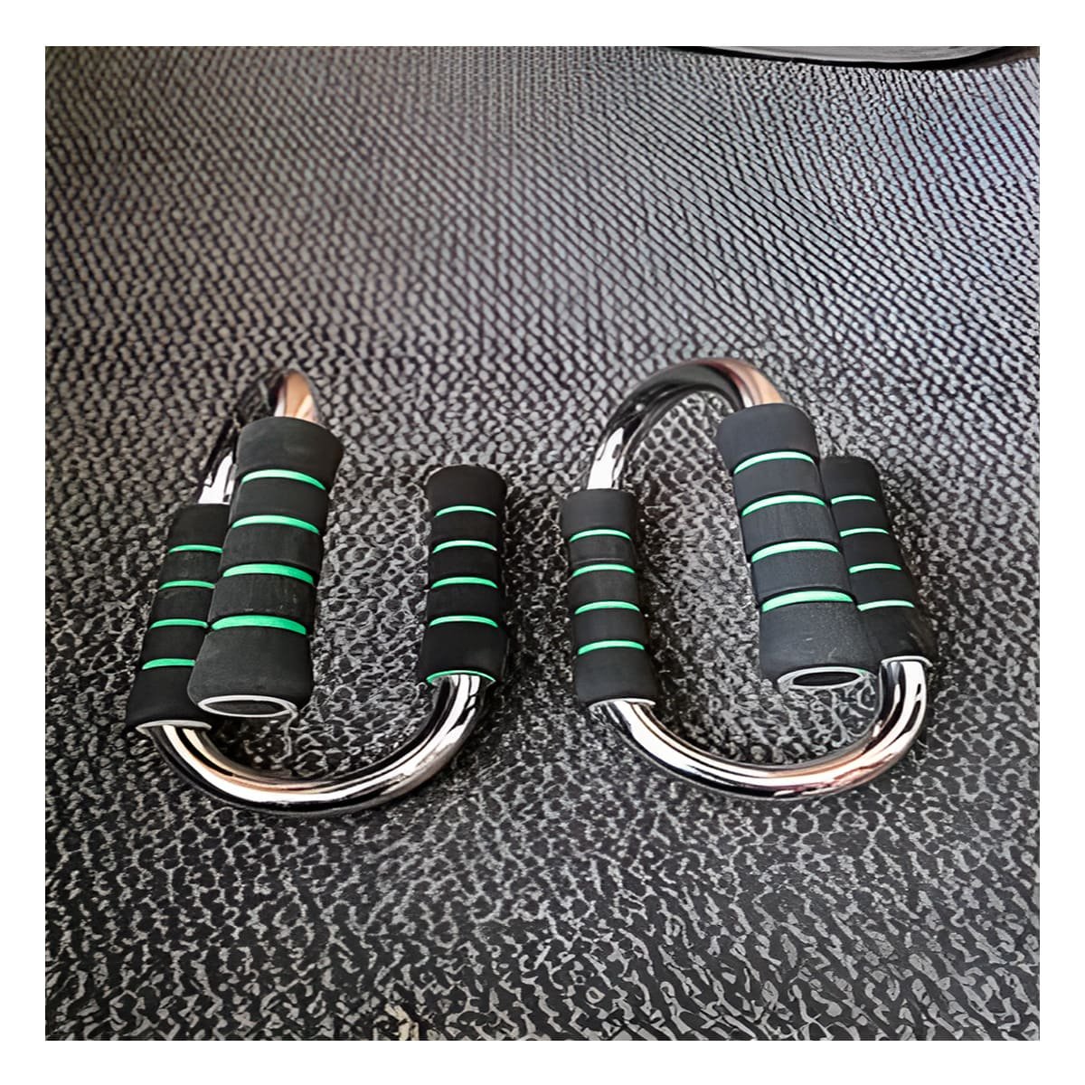 PACK2 SET DEPORTIVO PUSH UP EN FORMA DE S VERDE CON SOPORTE REFORZADO Y+REGALO STICKER - 3
