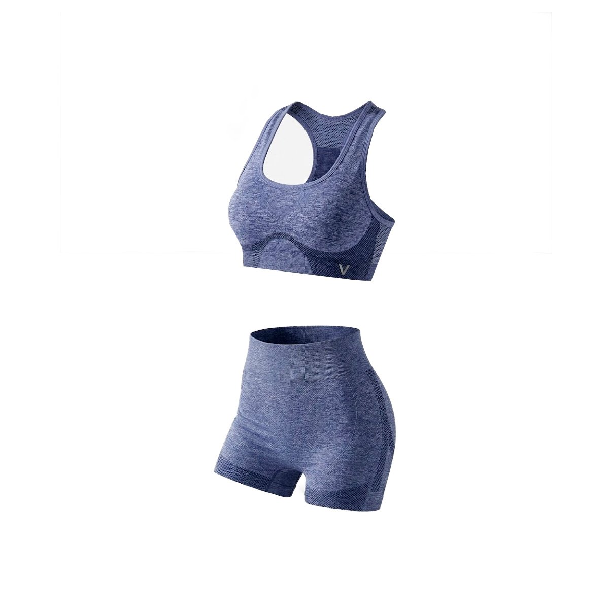 PACK12 PACK ACTIVO TOP Y SHORT FITNESS YOGA AZUL CON TELA LIGERA Y+REGALO STICKER - 2