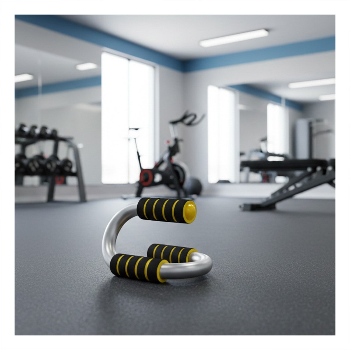PACK2 SET DEPORTIVO PUSH UP EN FORMA DE S AMARILLO CON SOPORTE REFORZADO Y+REGALO STICKER - 3