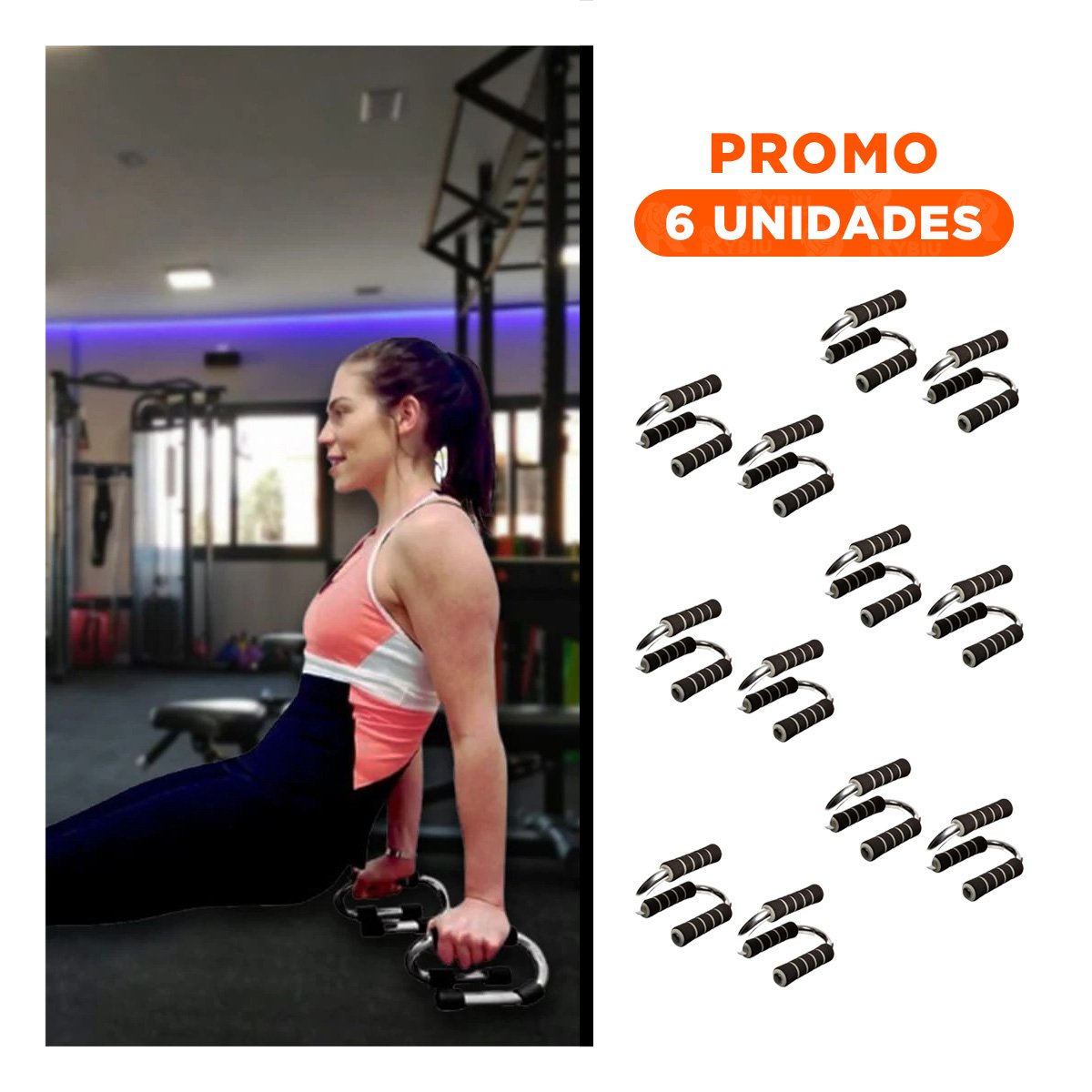 PACK6 DISPOSITIVO DEPORTIVO EN FORMA DE S GRIS PARA RUTINAS EN CASA - 1