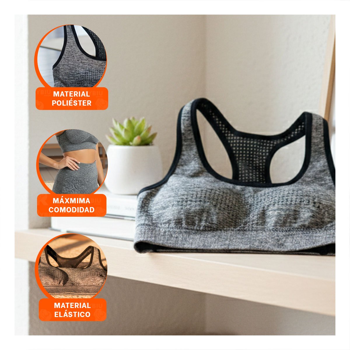 PACK4 DUPLA YOGA TOP Y SHORT FITNESS YOGA PLOMO CON ELASTICIDAD ALTA - 5