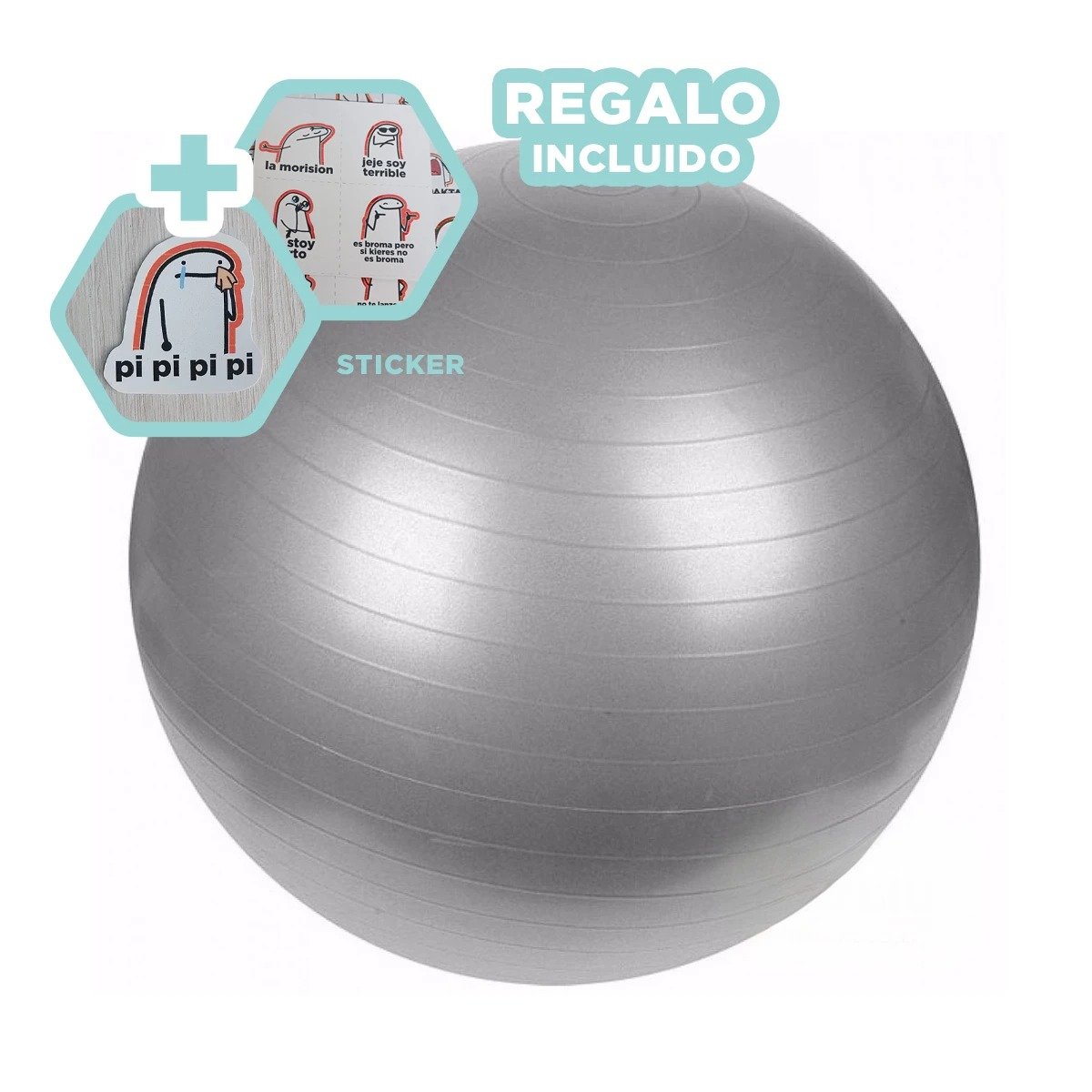 ESFERA FITNESS 65CM PLOMO ANTIDESLIZANTE PARA PILATES Y+REGALO STICKER - 1