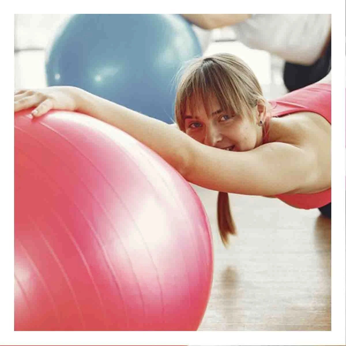 ESFERA DE YOGA 75CM ROJO PROFESIONAL PARA EQUILIBRIO Y+PAPEL REGALO - 3
