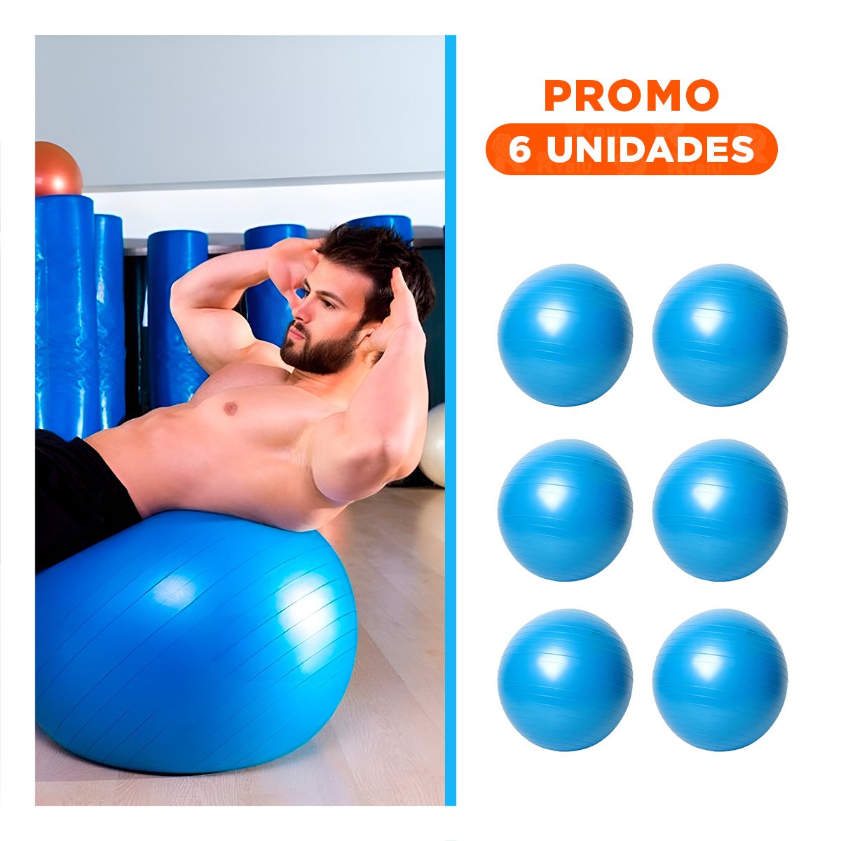 PACK6 BALON CORE RESISTENTE Y FIRME CON SOPORTE PARA EJERCICIOS EN HOGAR - 1