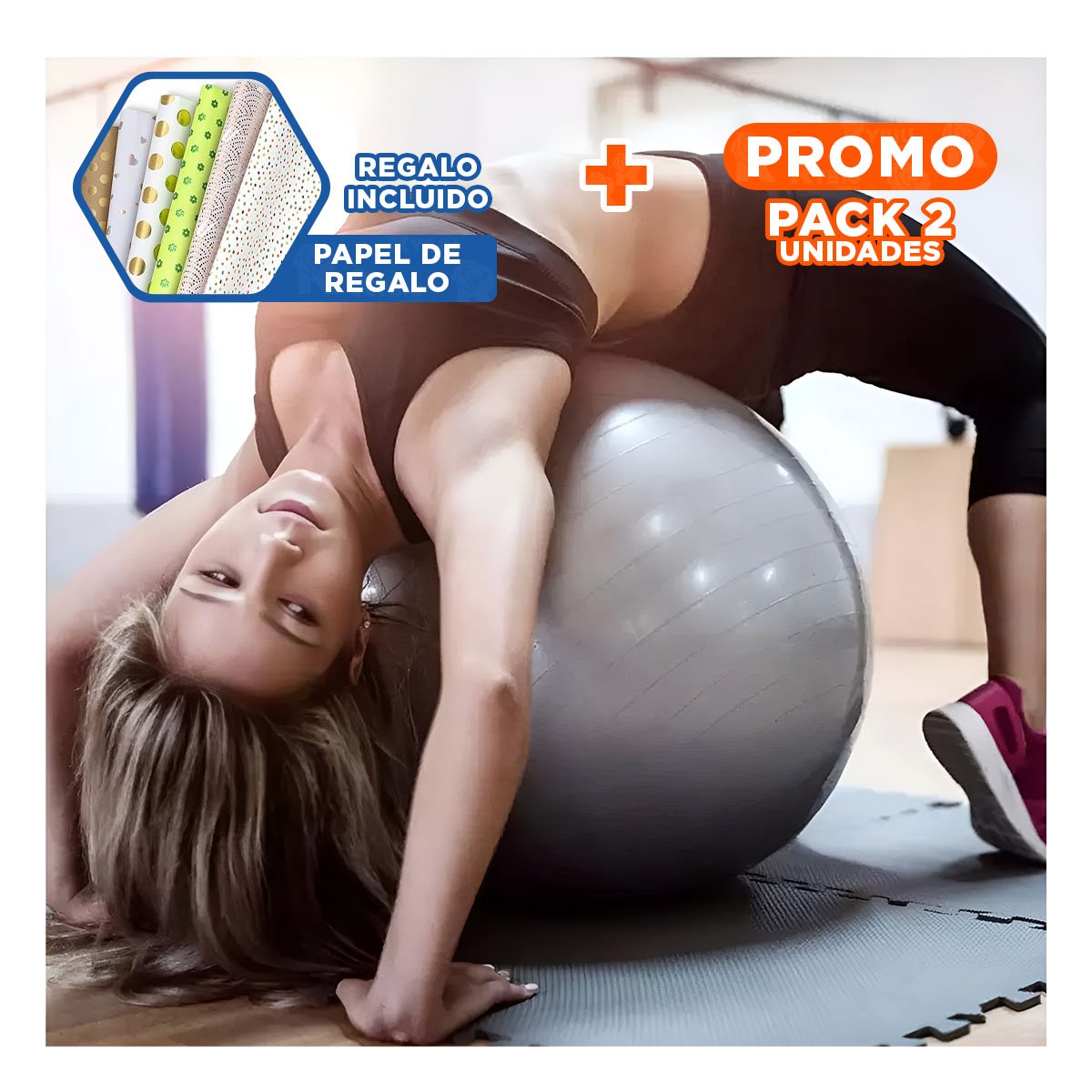 PACK2 BALON BALANCE RESISTENTE Y FIRME CON TEXTURA ANTIDESLIZANTE Y+PAPEL REGALO - 1