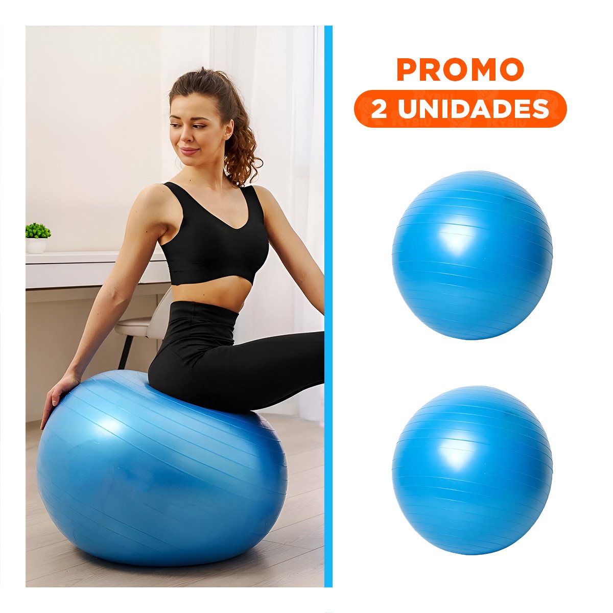PACK2 PELOTA BALANCE COMODA Y RESISTENTE CON SOPORTE PARA EJERCICIOS Y RUTINA - 1