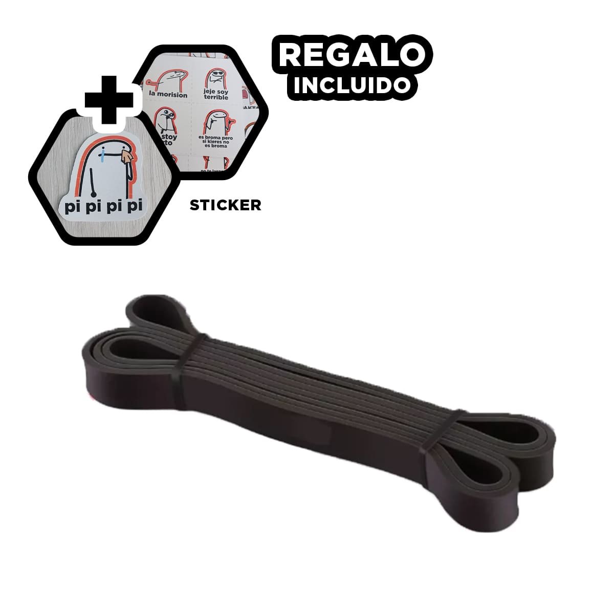 CINTA NEGRA 11 A 29KG PARA EJERCICIOS DE BRAZOS Y+REGALO STICKER - 1