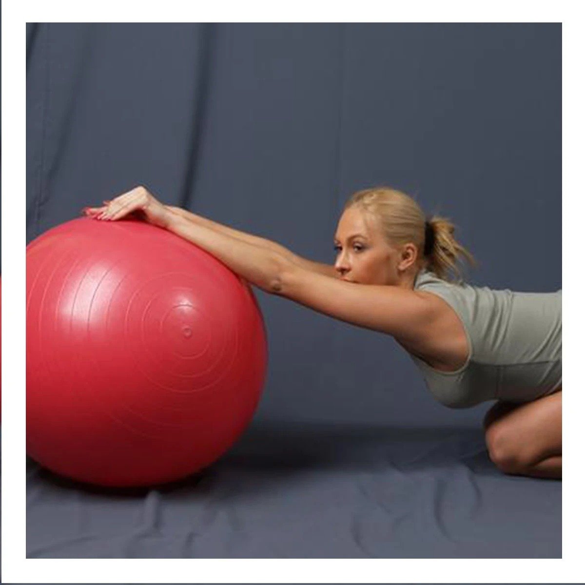 ESFERA FITNESS 75CM ROJO ANTIDESLIZANTE PARA PILATES Y+REGALO STICKER - 2