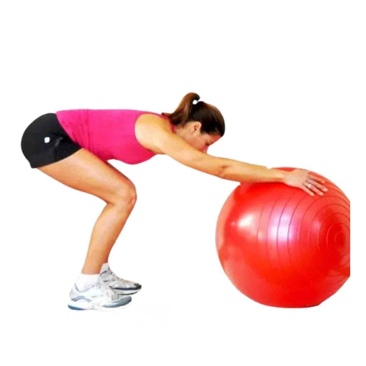 ESFERA FITNESS 75CM ROJO ANTIDESLIZANTE PARA PILATES Y+REGALO STICKER - 3