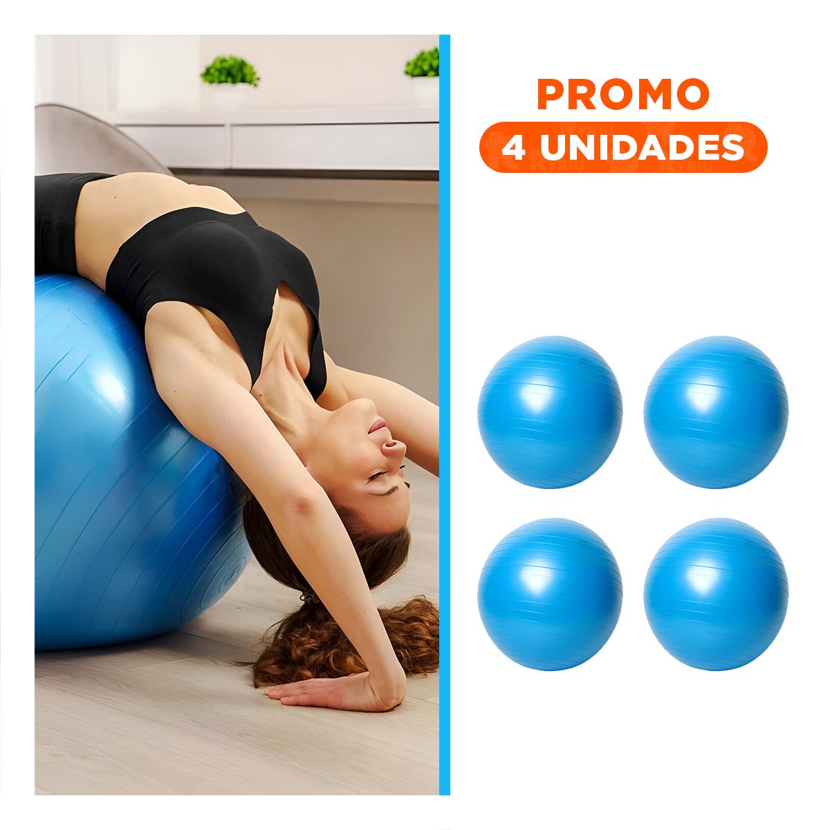 PACK4 PELOTA CORE COMODA Y ESTABLE CON SUPERFICIE ANTIDESLIZANTE PARA RUTINA Y+REGALO STICKER - 1
