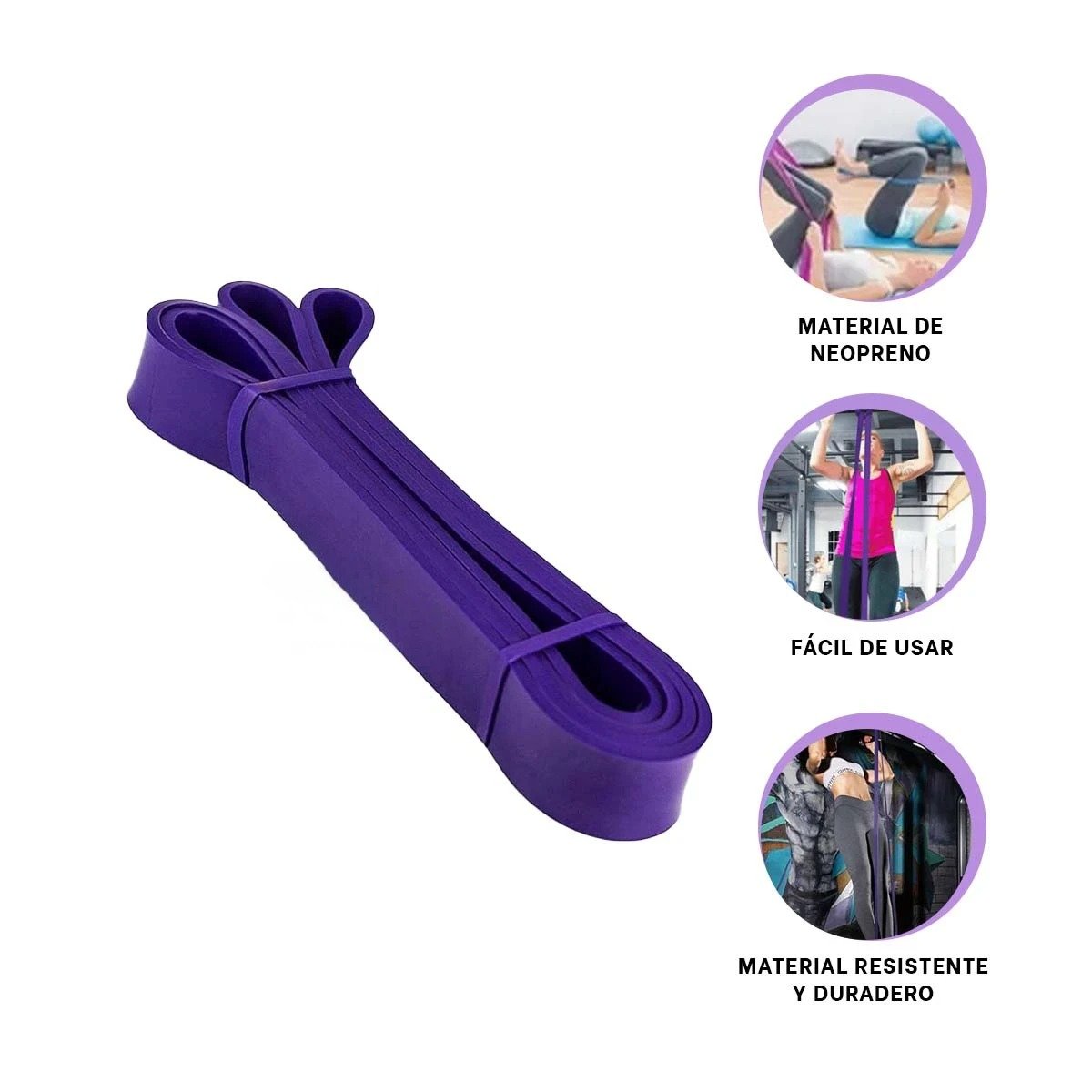 ELASTICO MORADO 16 A 39KG PARA ASISTENCIA EN DOMINADAS - 3