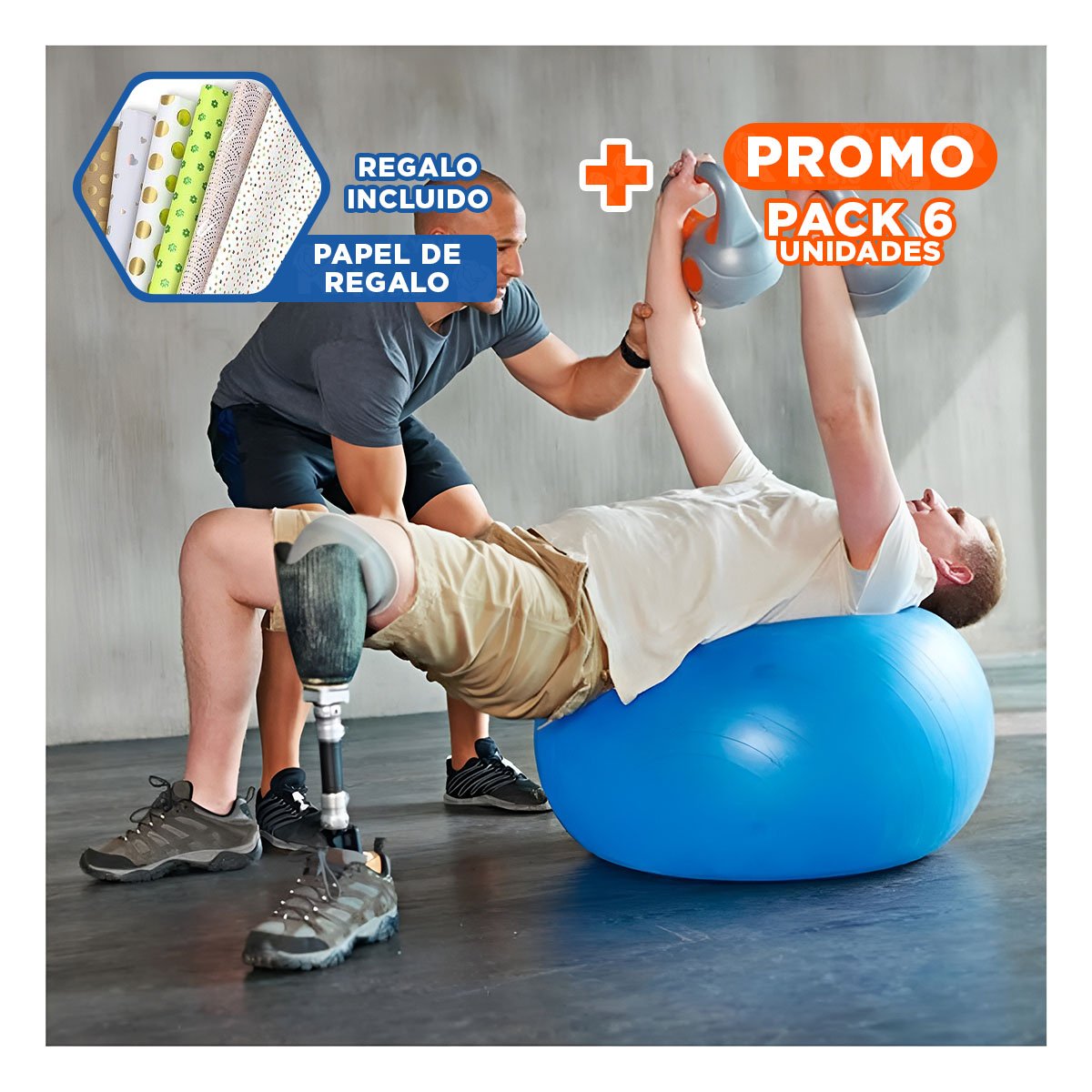 PACK6 ESFERA CORE VERSATIL Y COMODA CON MATERIAL DURABLE PARA ACTIVIDAD EN CASA Y+PAPEL REGALO - 1