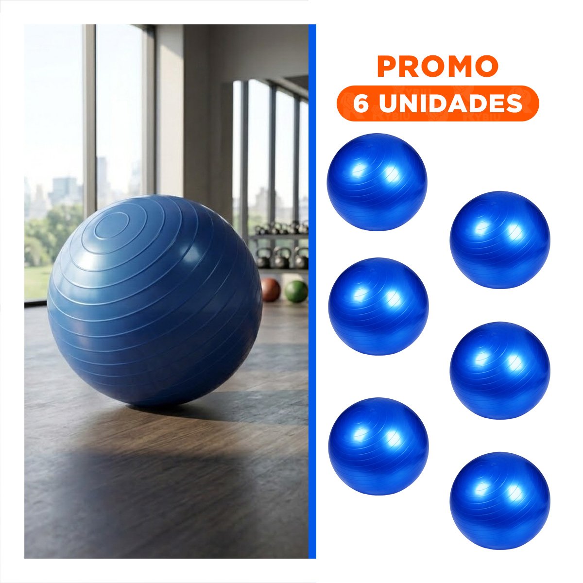 PACK6 CIRCULO DE ENTRENAMIENTO 75CM AZUL ANTIDESLIZANTE PARA CASA - 1