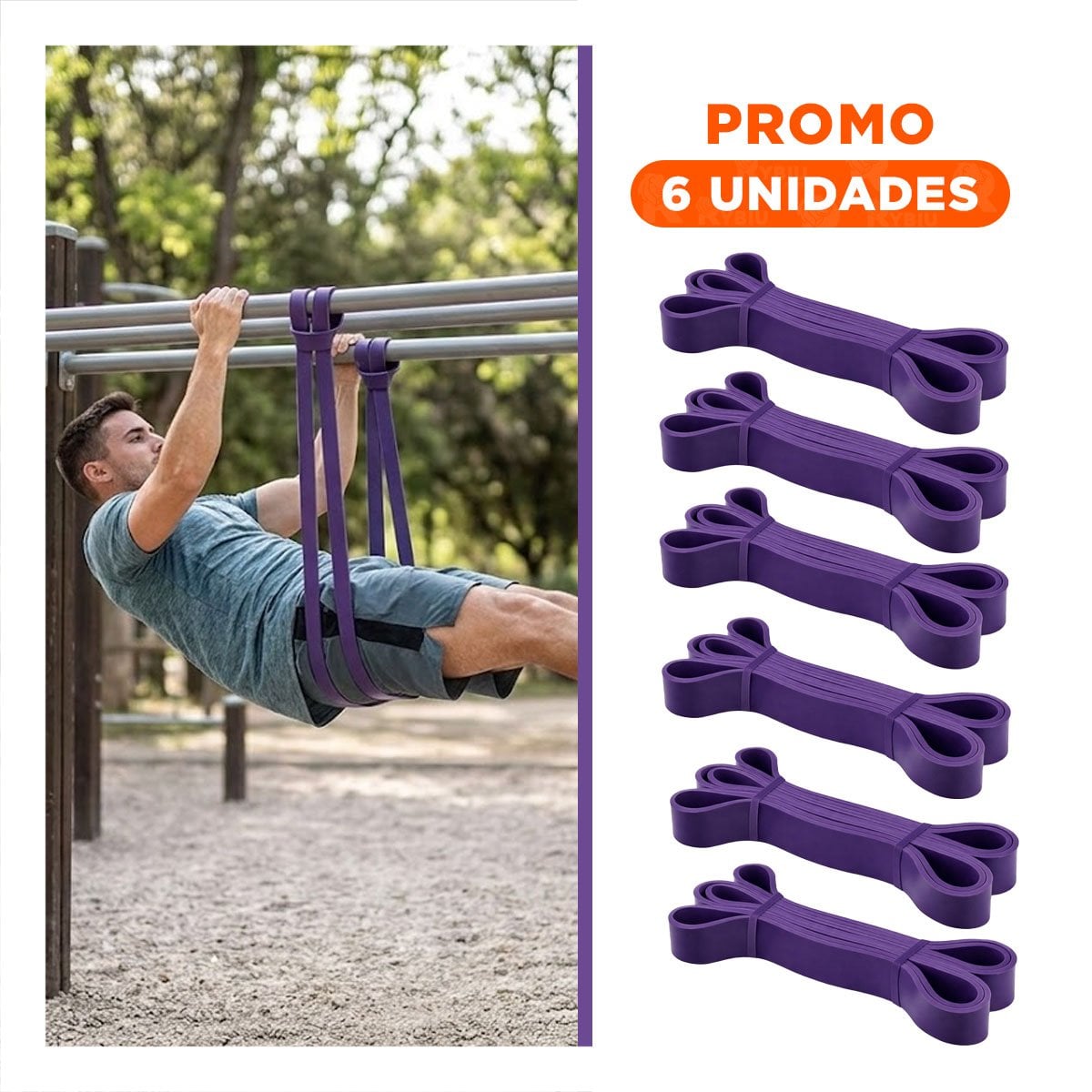 PACK6 IMPLEMENTO DEPORTIVO MORADO 16 A 39KG PARA RUTINAS DE FUERZA - 1