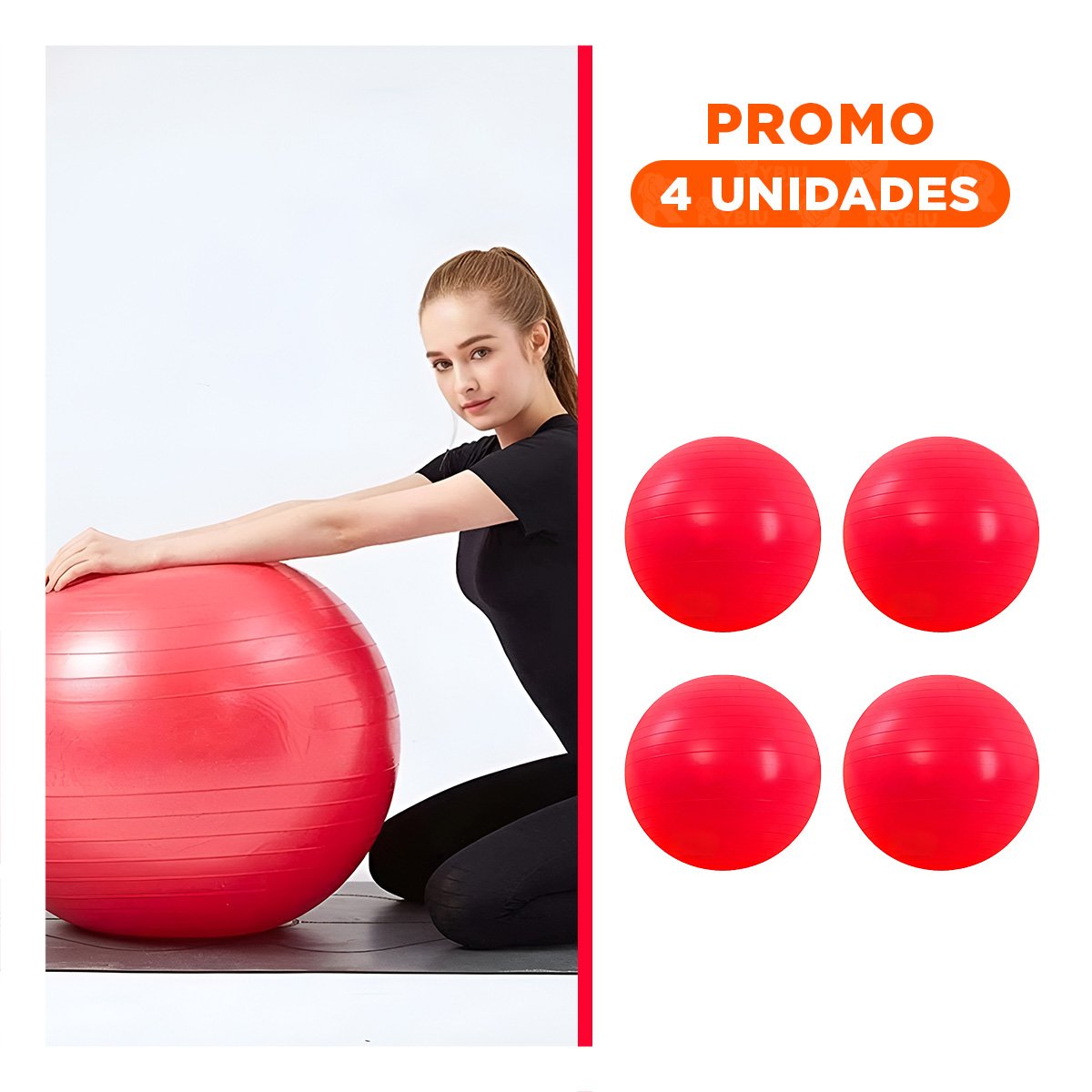 PACK4 PELOTA CORE COMODA Y FIRME CON SOPORTE PARA ACTIVIDAD Y EJERCICIOS Y+REGALO STICKER - 1