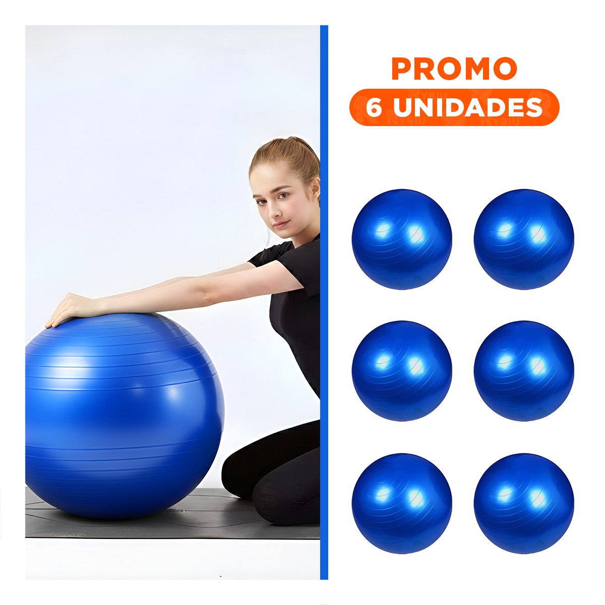 PACK6 BALON FUERZA AZUL ESTABLE Y SEGURO CON MATERIAL DURABLE PARA ENTRENAMIENTO - 1