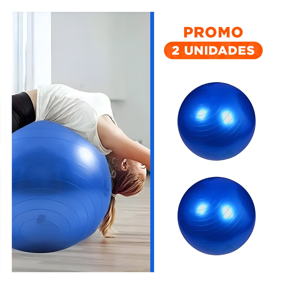 PACK2 PELOTA AZUL COMODA Y ESTABLE CON MATERIAL SEGURO PARA RUTINA - 1