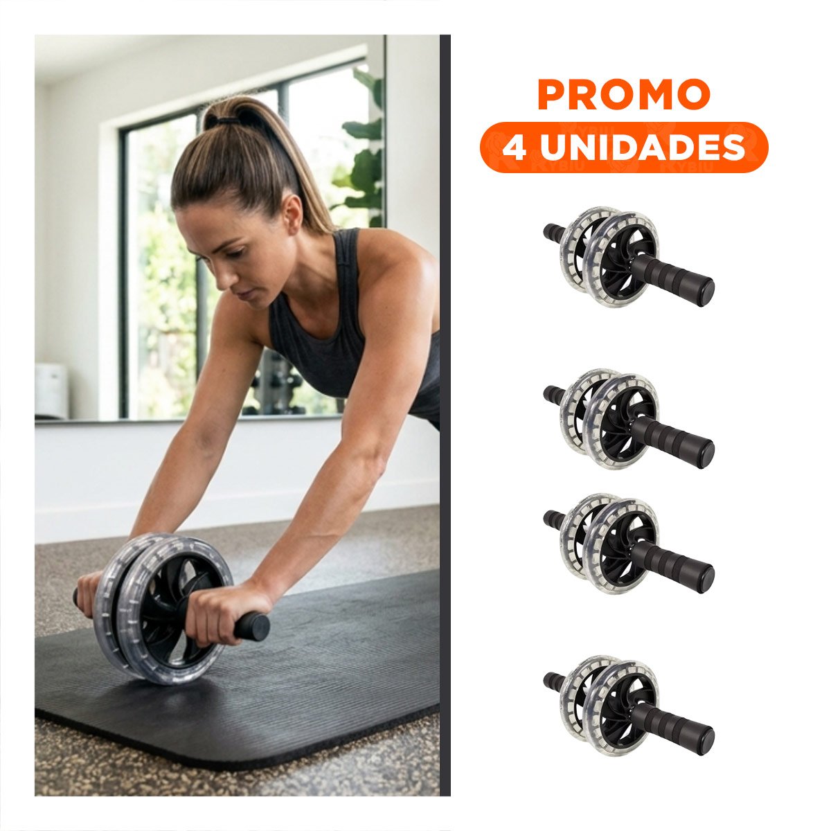 PACK4 DISPOSITIVO GYM DOBLE ABDOMINAL TRANSPARENTE PARA TONIFICACION GENERAL Y+REGALO STICKER - 1
