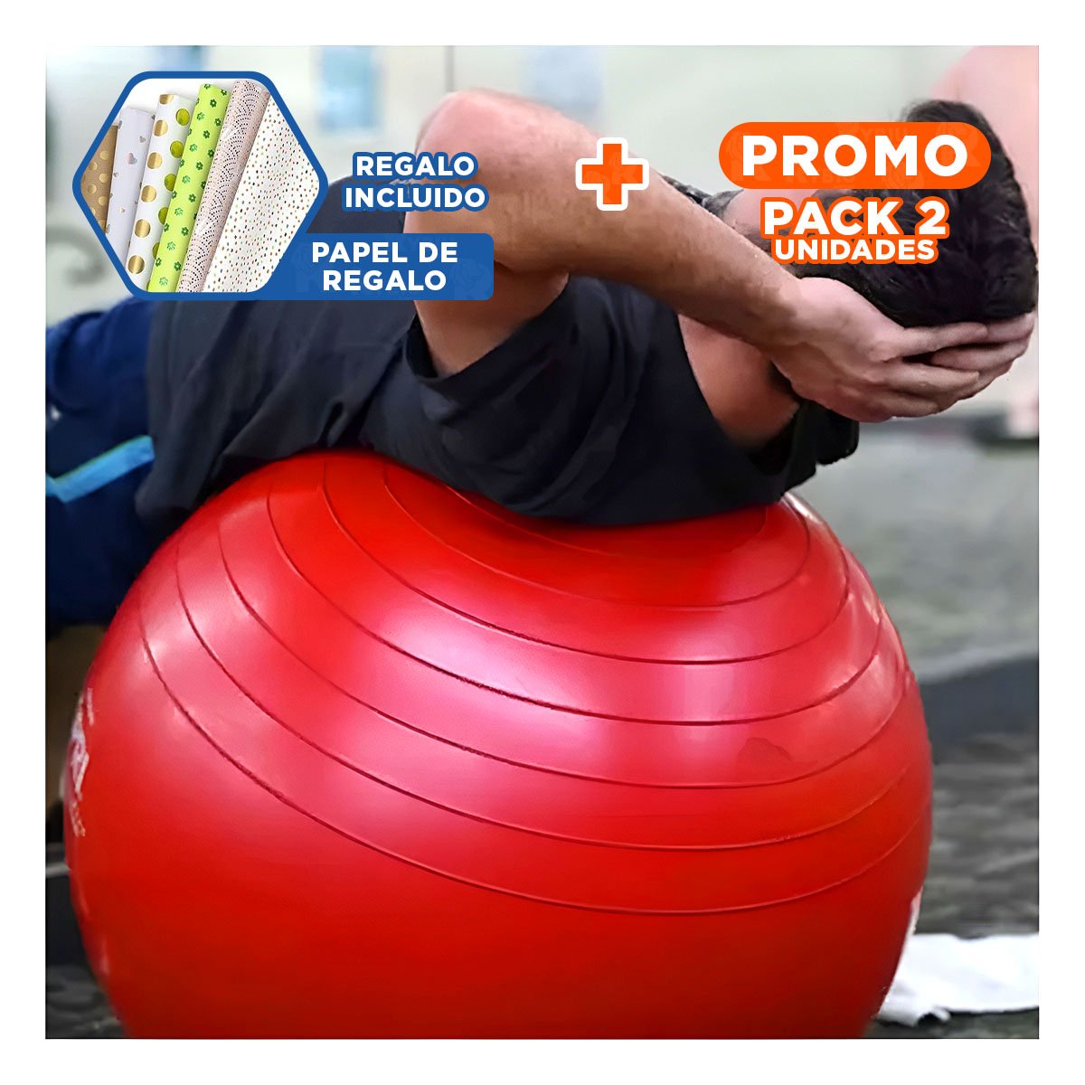 PACK2 BALON BALANCE RESISTENTE Y ESTABLE CON TEXTURA ANTIDESLIZANTE Y+PAPEL REGALO - 1