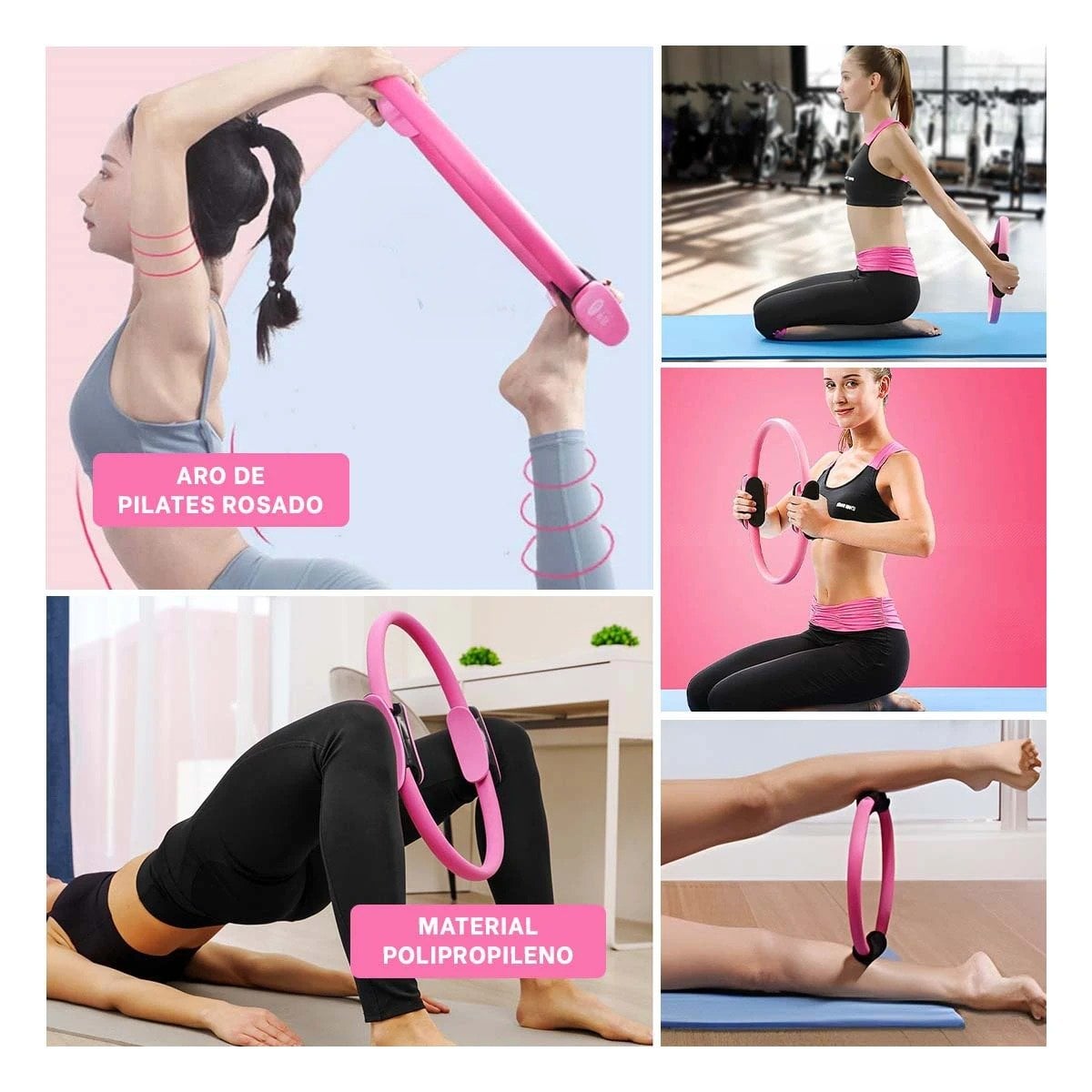 CIRCULO FUNCIONAL 40 CM ROSADO PARA INTEGRAR EN RUTINAS DE PILATES Y+POST IT - 5