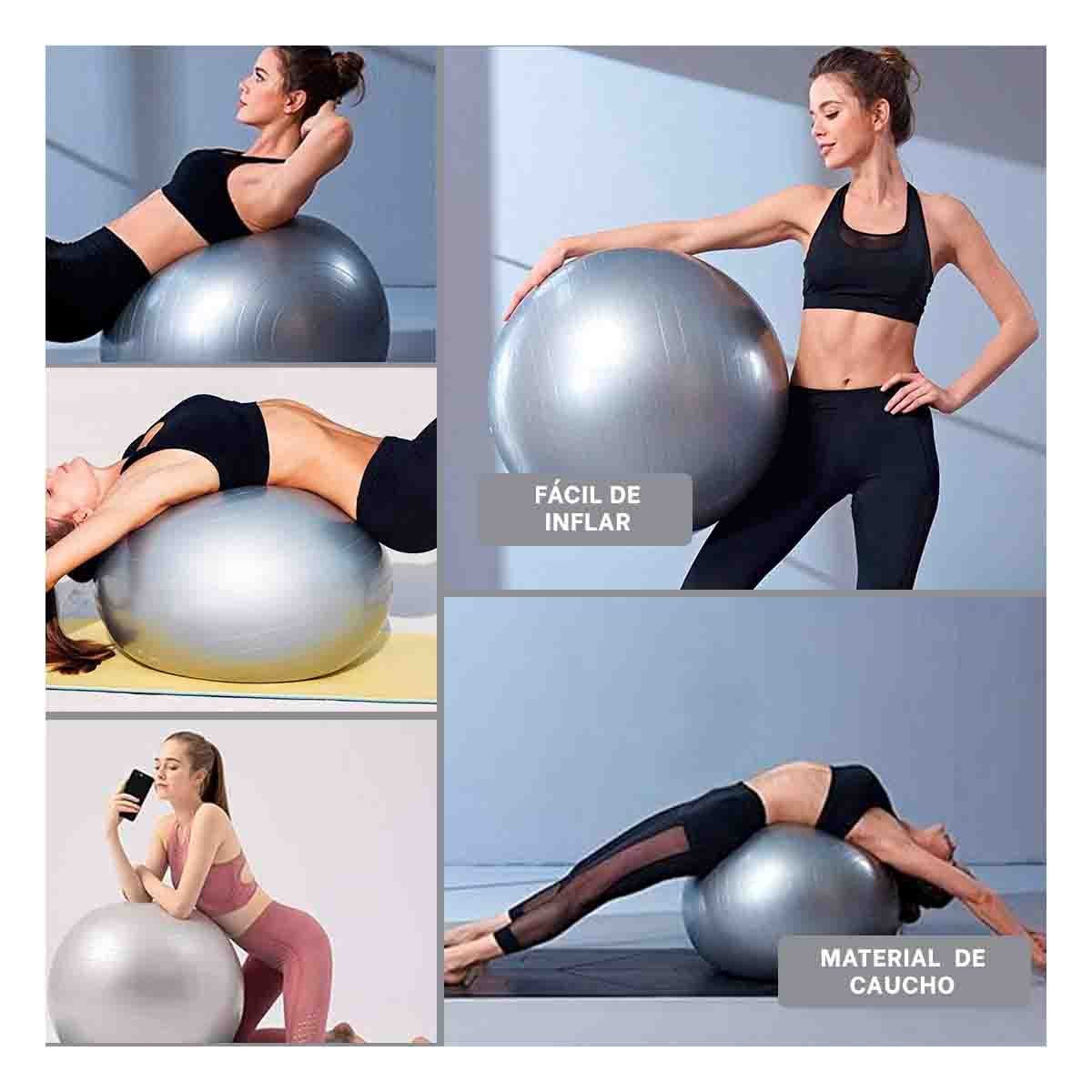 PACK2 PELOTON DE YOGA 65CM PLOMO ANTIDESLIZANTE PARA ENTRENAMIENTO Y+PAPEL REGALO - 3