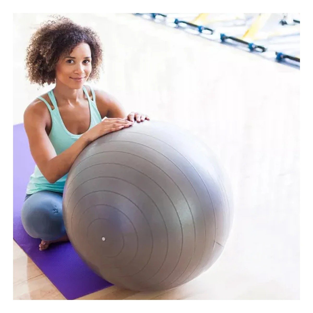 PACK2 PELOTON DE YOGA 65CM PLOMO ANTIDESLIZANTE PARA ENTRENAMIENTO Y+PAPEL REGALO - 5