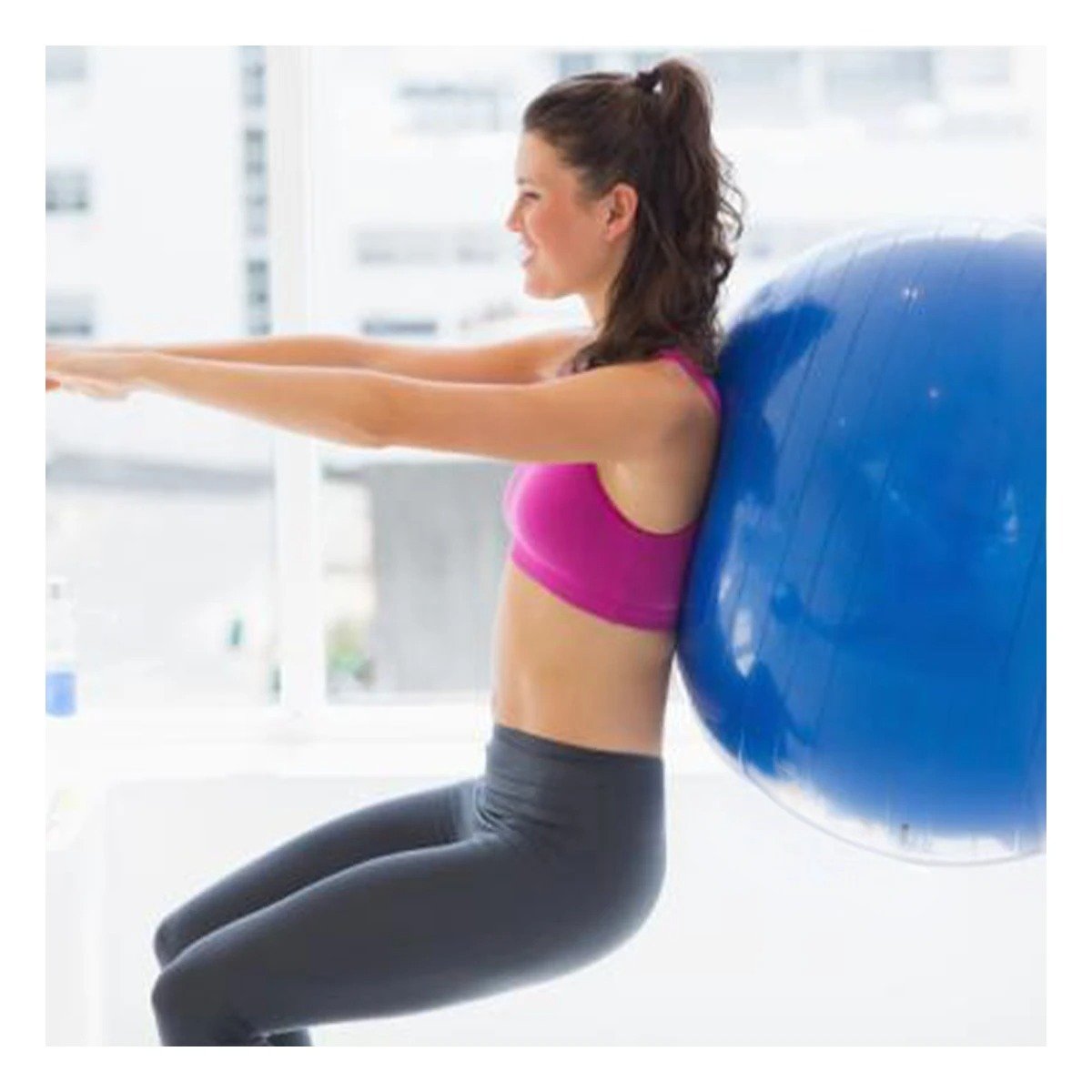 ESFERA FITNESS 75CM AZUL ANTIDESLIZANTE PARA PILATES Y+PAPEL REGALO - 3