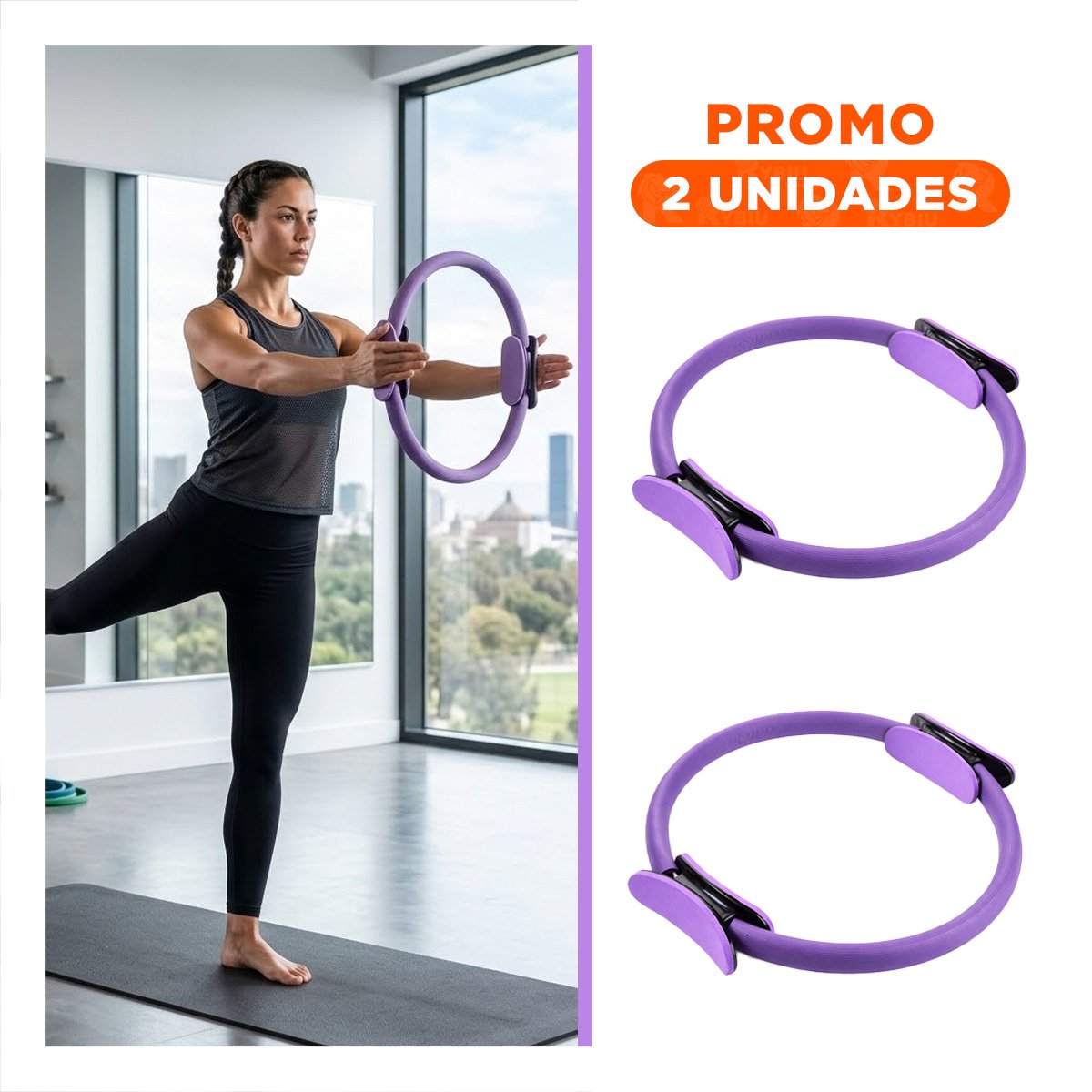 PACK2 PELOTA FUNCIONAL 55 CM MORADO PARA ENTRENAMIENTO DE CUERPO COMPLETO Y FUERZA - 1
