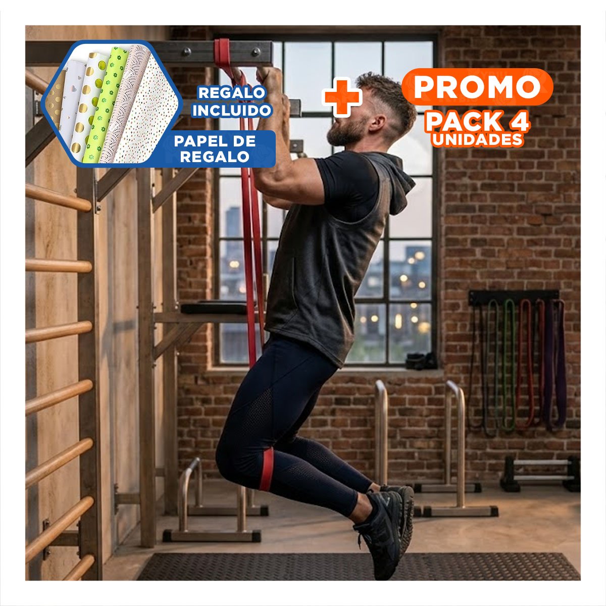 PACK4 IMPLEMENTO DEPORTIVO ROJO 7 A 16KG PARA RUTINAS DE FUERZA Y+PAPEL REGALO - 1