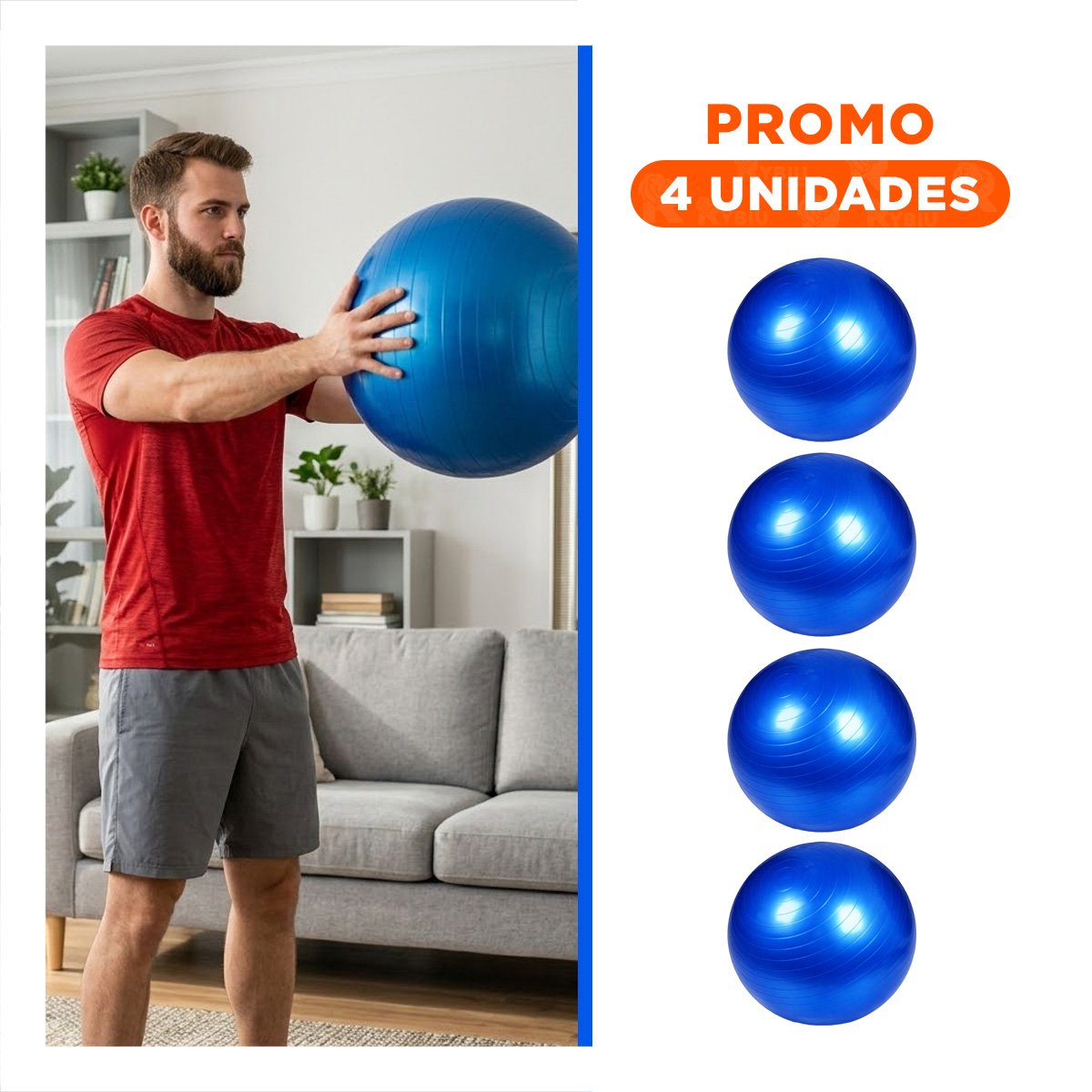 PACK4 CIRCULO FITNESS 75CM AZUL PROFESIONAL PARA ENTRENAMIENTO Y+REGALO STICKER - 1