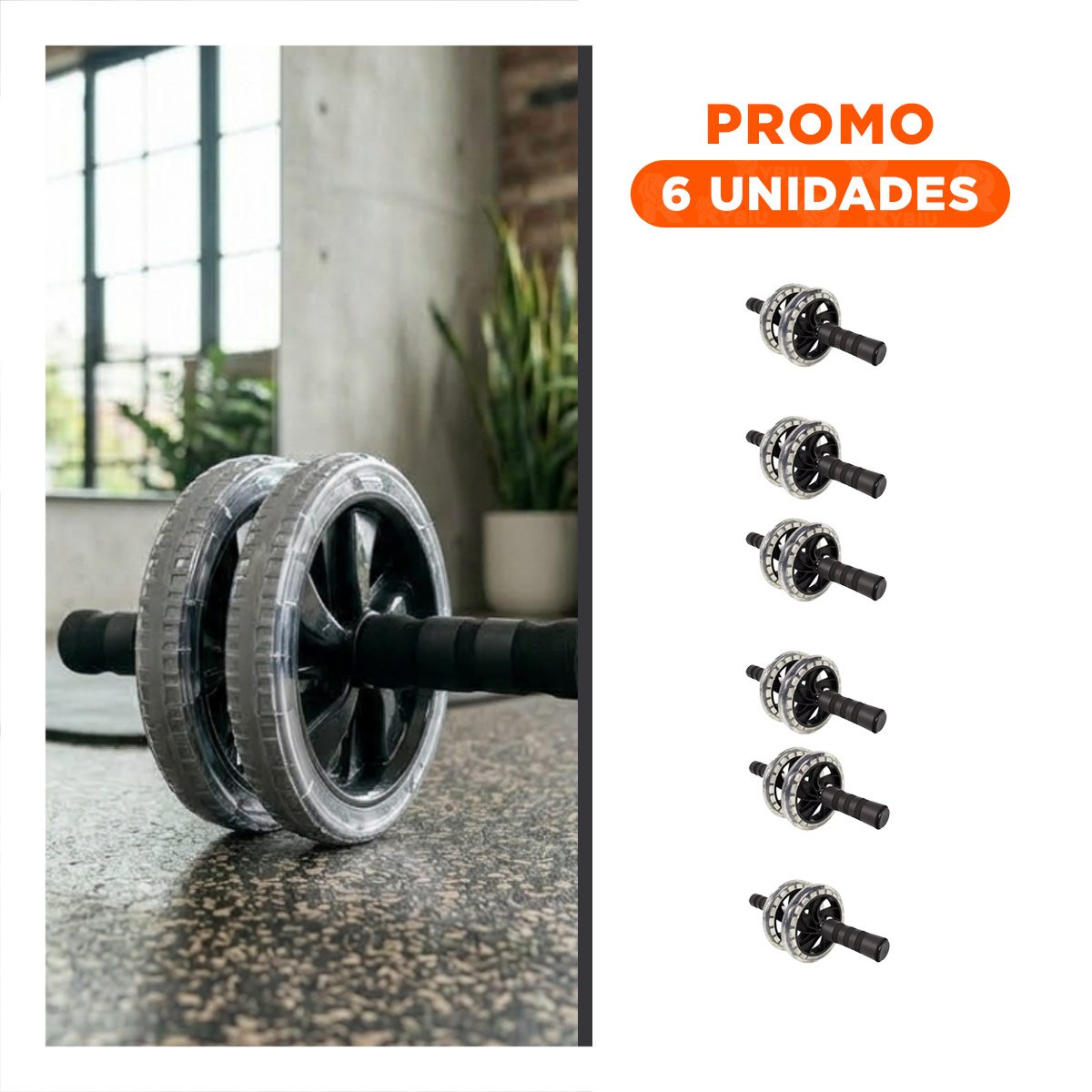 PACK6 RUEDA DEPORTIVA DOBLE ABDOMINAL TRANSPARENTE PARA SEGURO - 1