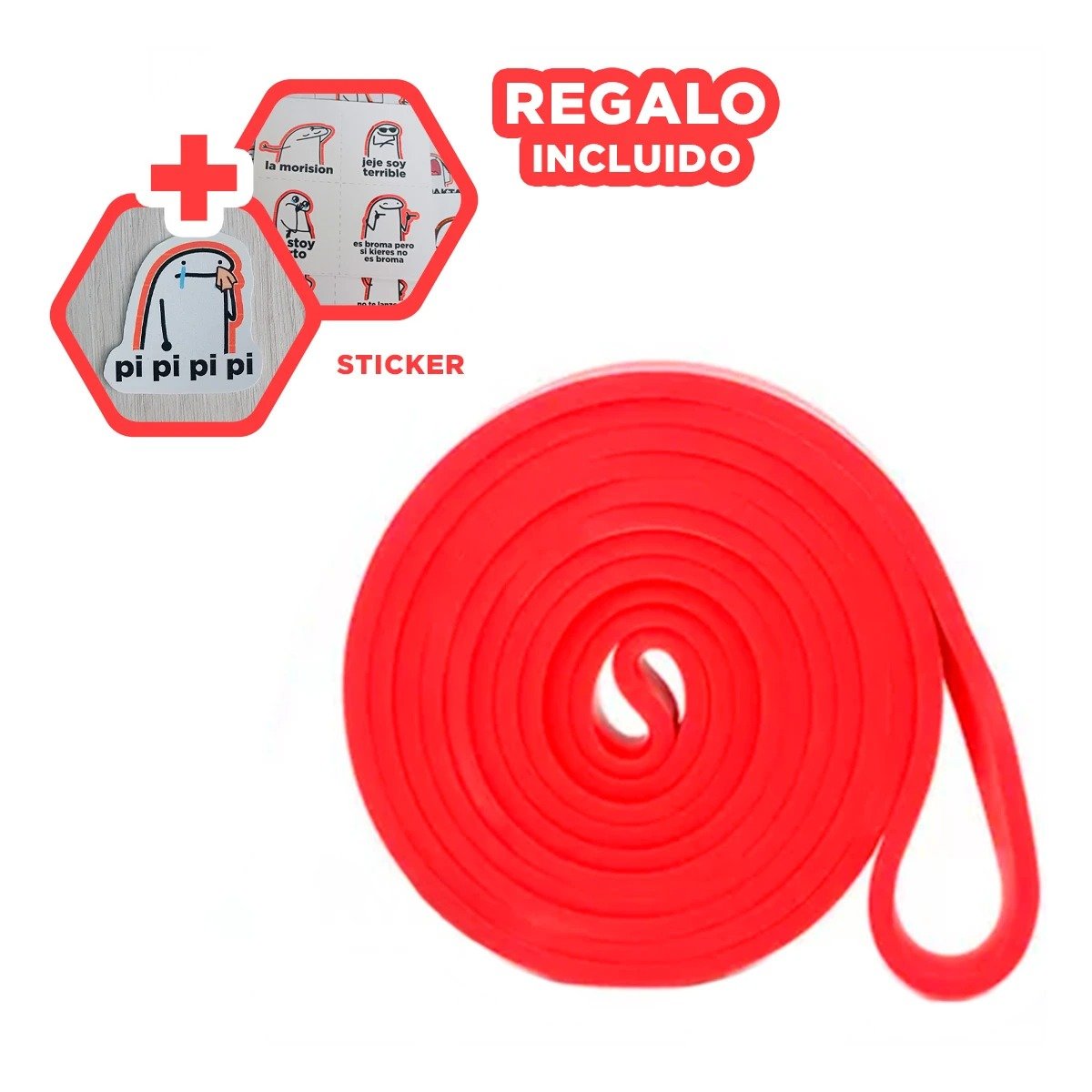 CINTA ROJA 7 A 16KG PARA RUTINAS FITNESS Y+REGALO STICKER - 1