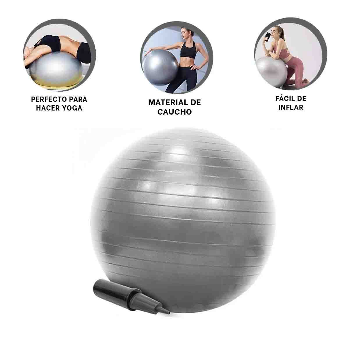 BOLA DE EJERCICIO 65CM PLOMO DURADERA PARA CORE - 3