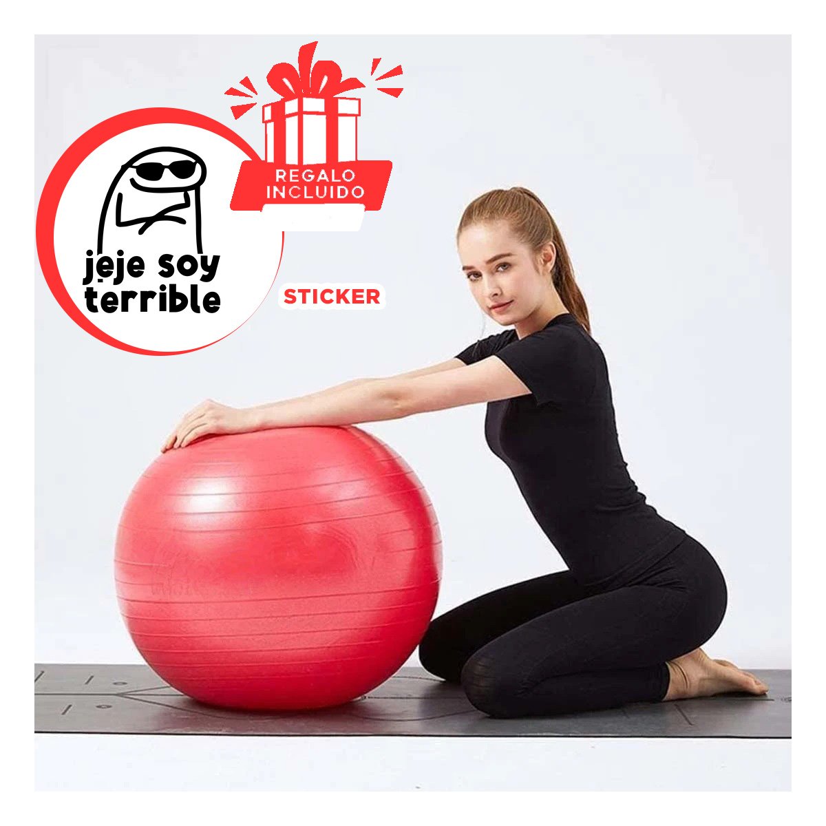ESFERA PILATES COMODA Y DURABLE CON TEXTURA ANTIDESLIZANTE PARA GIMNASIO Y+REGALO STICKER - 1