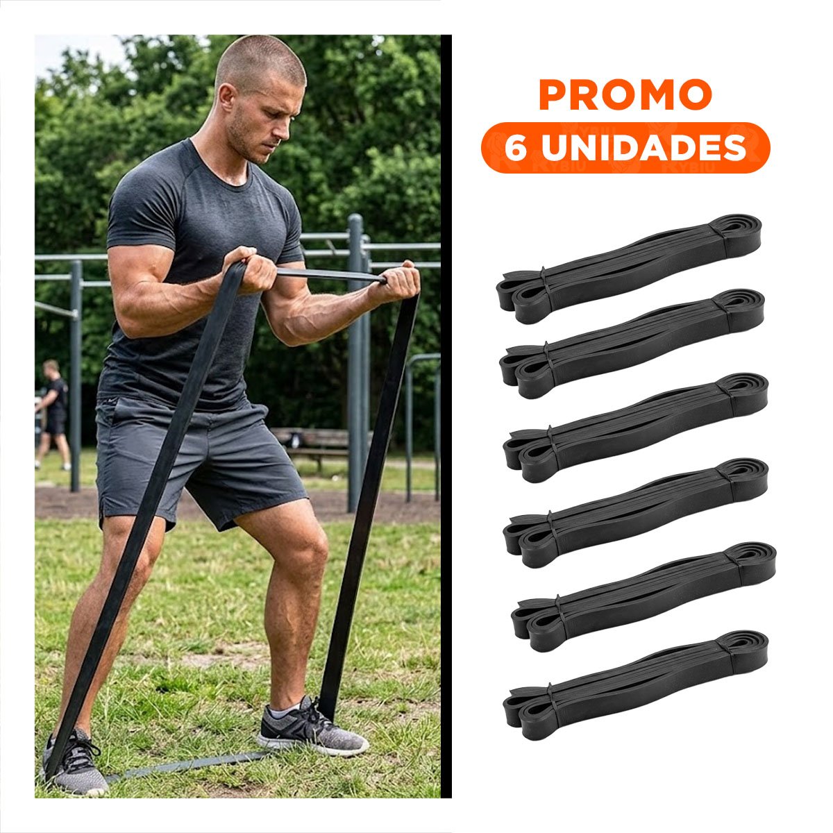 PACK6 ACCESORIO FITNESS NEGRO 11 A 29KG PARA CALISTENIA EN CASA - 1