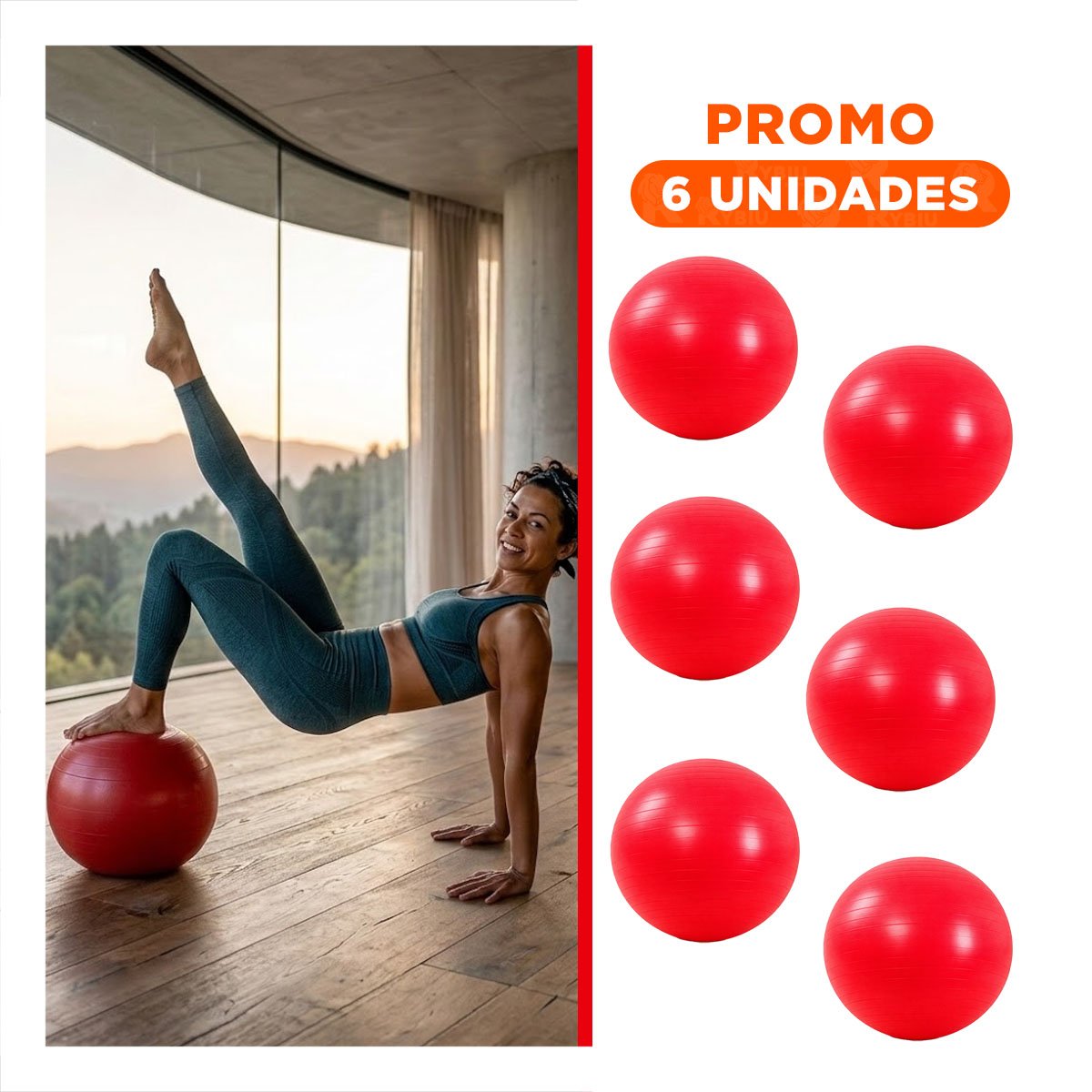 PACK6 CIRCULO FITNESS 75CM ROJO PROFESIONAL PARA ENTRENAMIENTO - 1