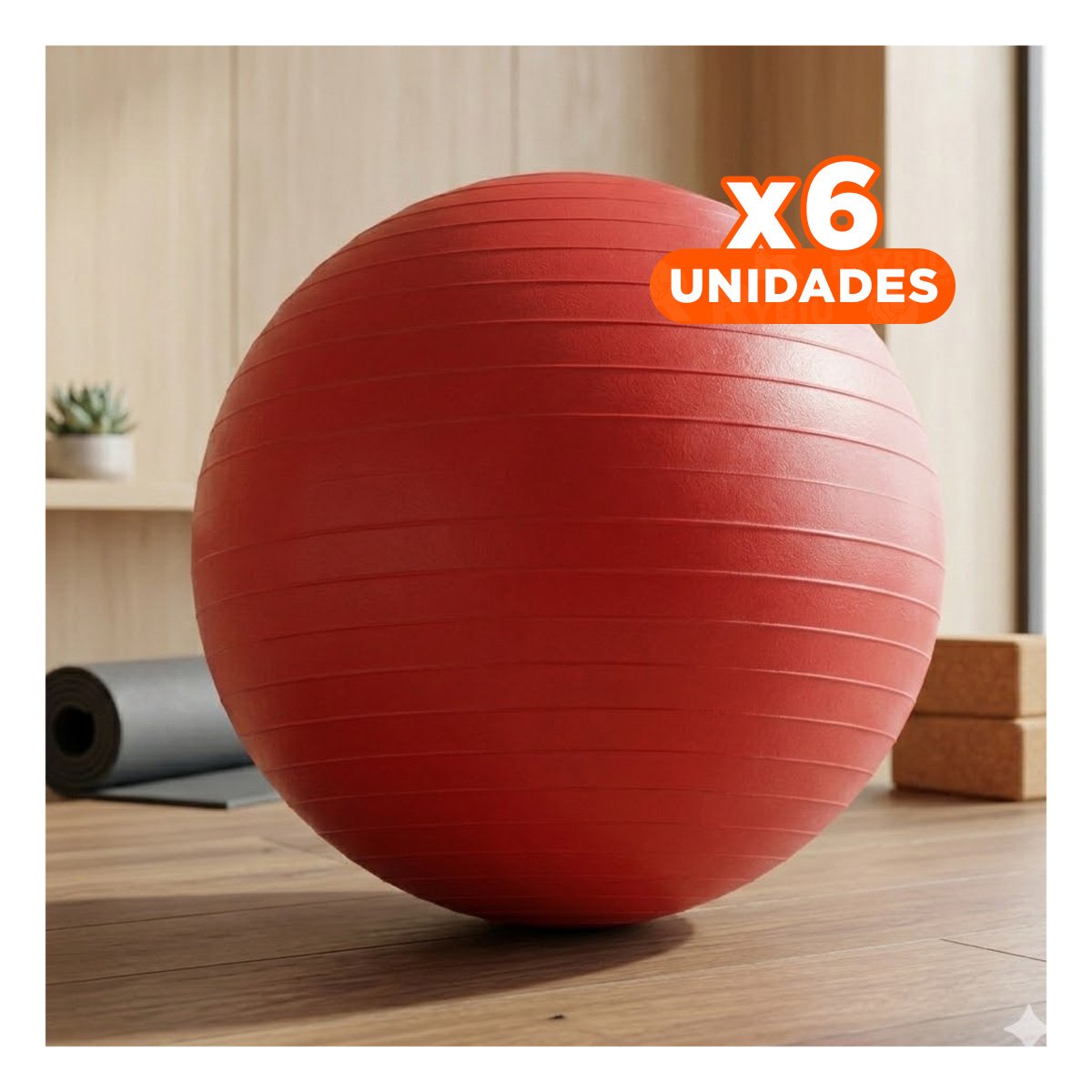 PACK6 CIRCULO DE PILATES 65CM ROJO REFORZADO PARA CORE Y+REGALO STICKER - 1