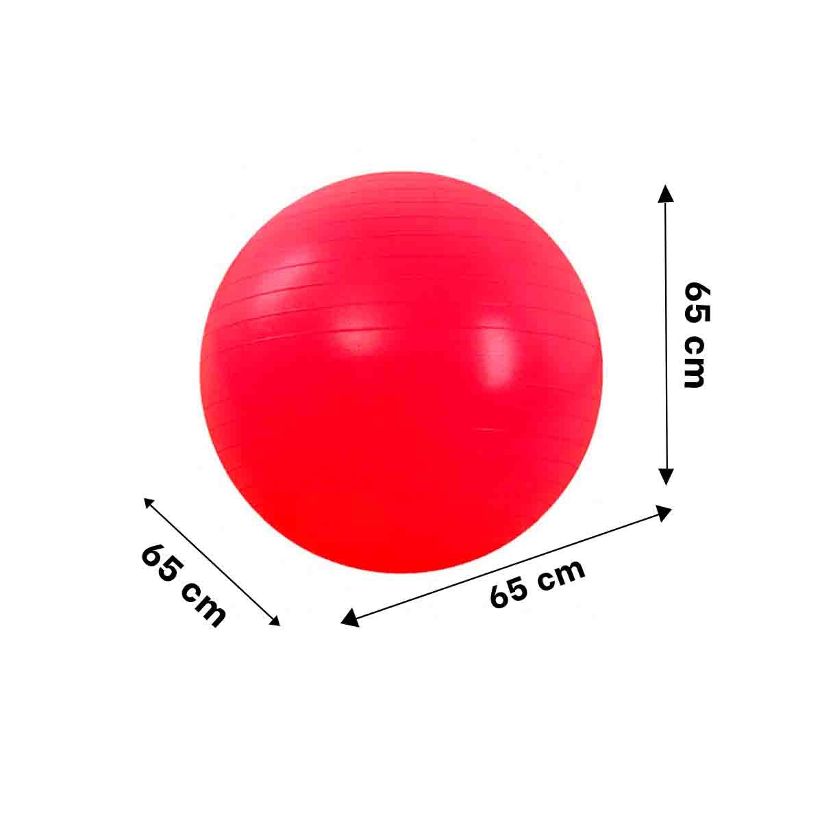 BOLA DE EJERCICIO 65CM ROJO DURADERA PARA CORE - 4