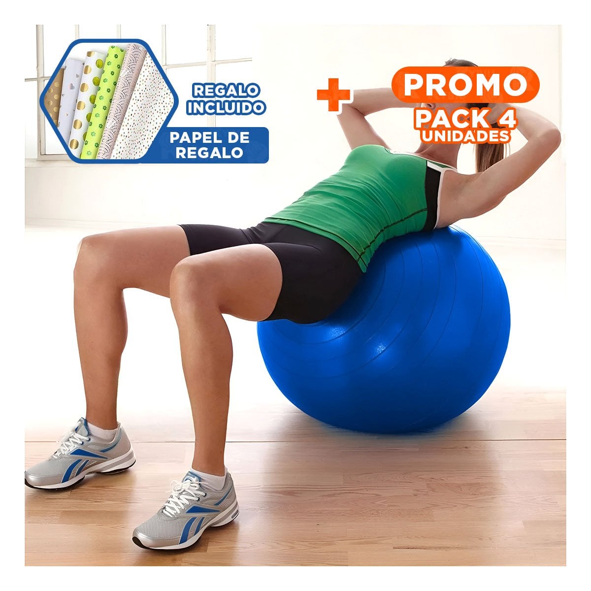 PACK4 DISCO AZUL COMODO Y ESTABLE CON TEXTURA FIRME PARA RUTINA Y+PAPEL REGALO - 1