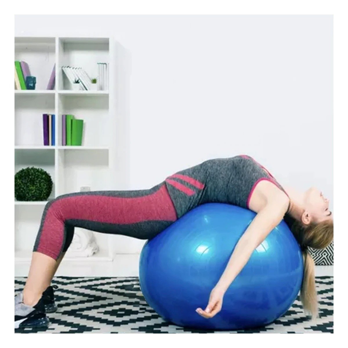 PACK4 PELOTON DE EJERCICIO 75CM AZUL RESISTENTE PARA RUTINAS Y+PAPEL REGALO - 5
