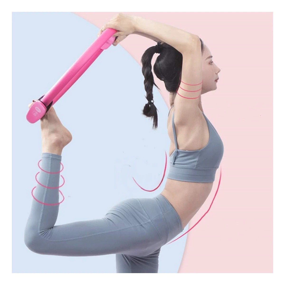 CIRCULO FITNESS 40 CM ROSADO PARA TONIFICAR MUSCULOS Y MEJORAR EQUILIBRIO - 1