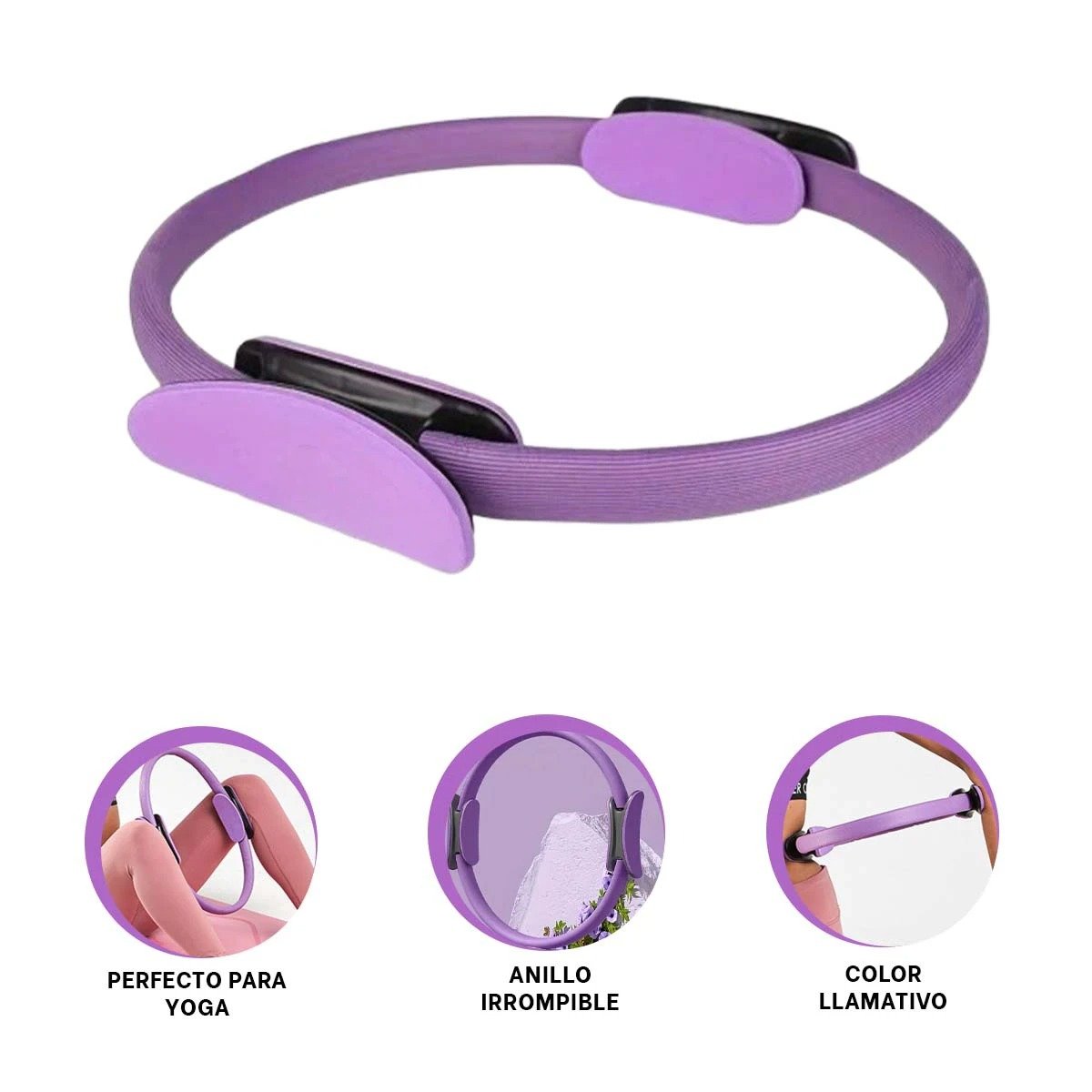BALON PILATES 55 CM MORADO PARA EJERCICIOS COMPLETOS DE CUERPO Y ESTIRAMIENTO - 3
