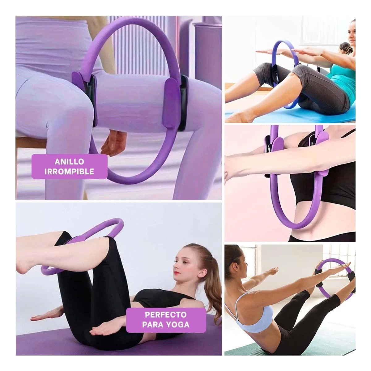 BALON PILATES 55 CM MORADO PARA EJERCICIOS COMPLETOS DE CUERPO Y ESTIRAMIENTO - 5
