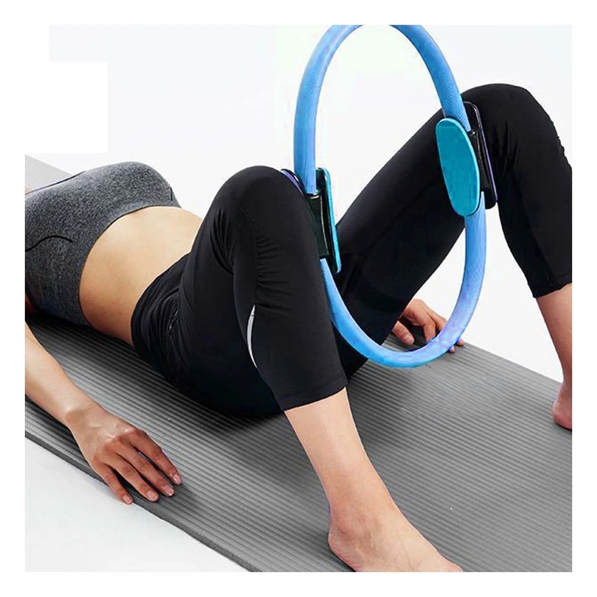 PACK2 CIRCULO FITNESS 40 CM CELESTE PARA ENTRENAMIENTO DE BRAZOS Y PIERNAS Y+PAPEL REGALO - 2