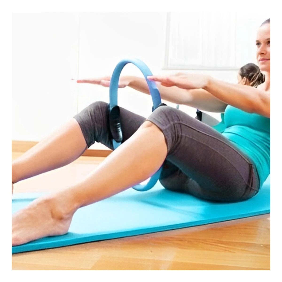 PACK2 CIRCULO FITNESS 40 CM CELESTE PARA ENTRENAMIENTO DE BRAZOS Y PIERNAS Y+PAPEL REGALO - 5