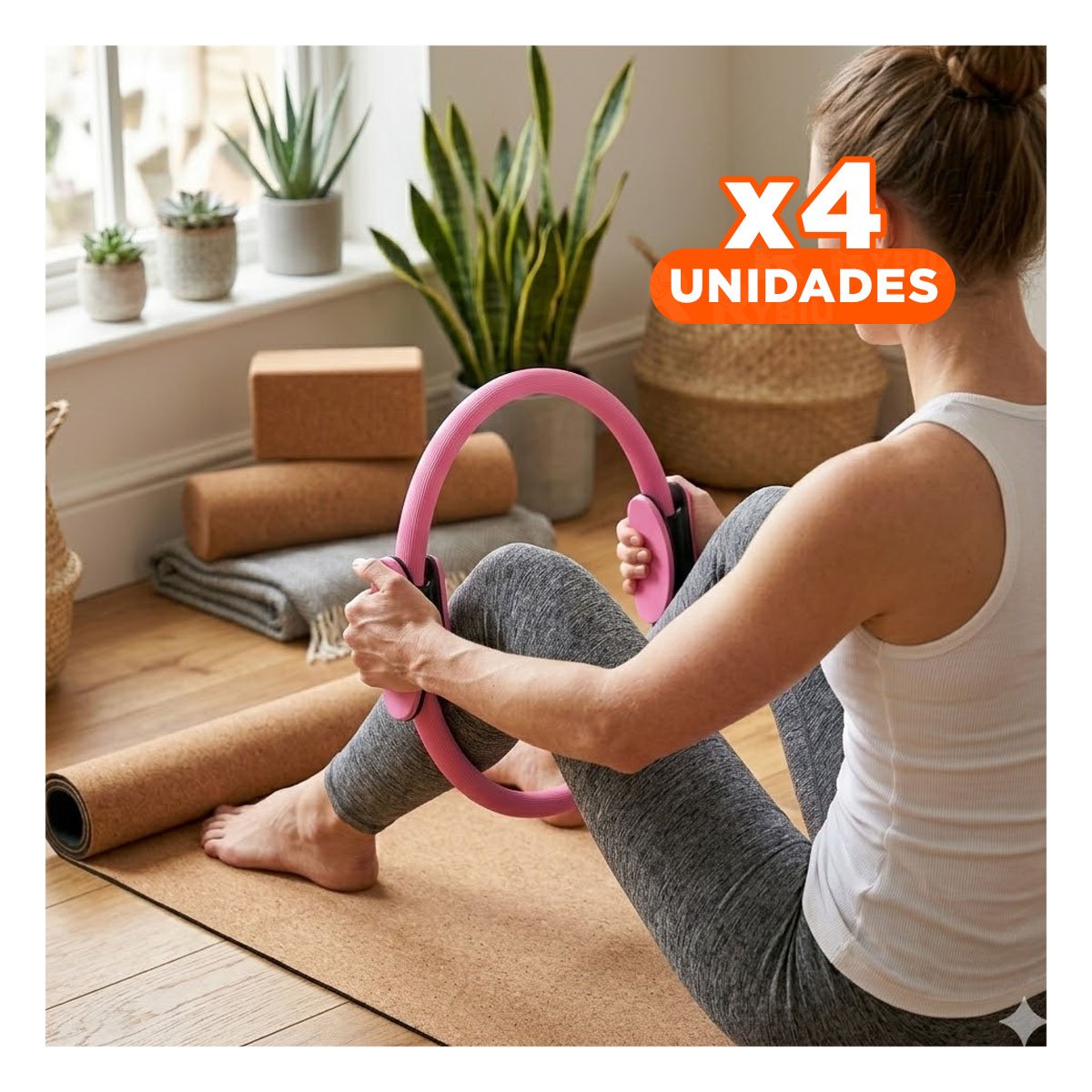 PACK4 CIRCULO FUNCIONAL 40 CM ROSADO PARA EJERCICIOS COMPLETOS DE CUERPO - 1