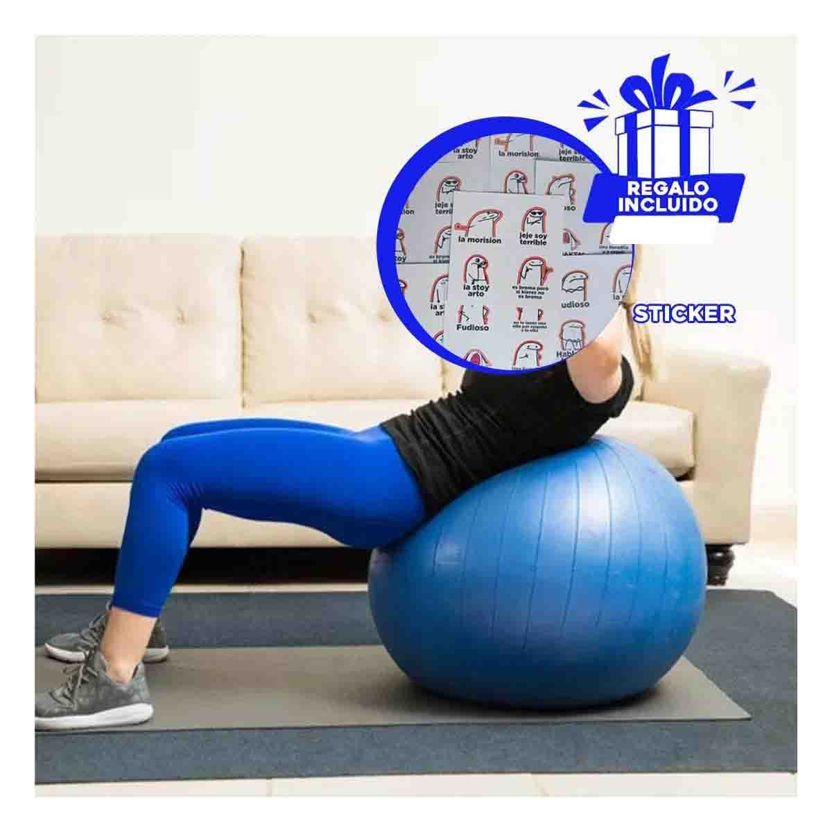 ESFERA PILATES AZUL COMODA Y VERSATIL CON SUPERFICIE DURABLE Y+REGALO STICKER - 1