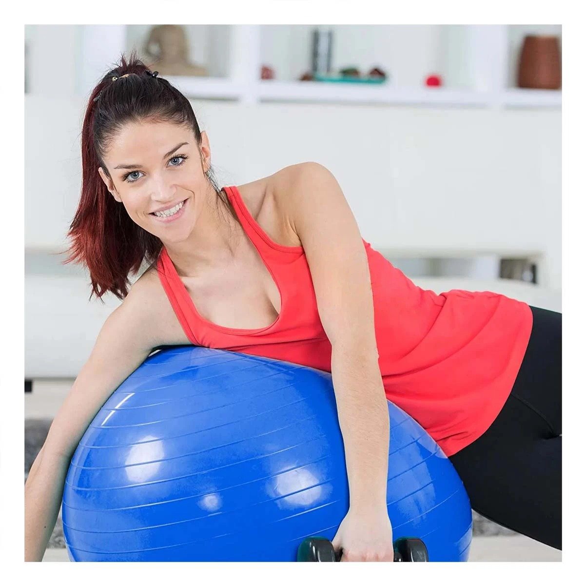 ESFERA PILATES AZUL COMODA Y VERSATIL CON SUPERFICIE DURABLE Y+REGALO STICKER - 5